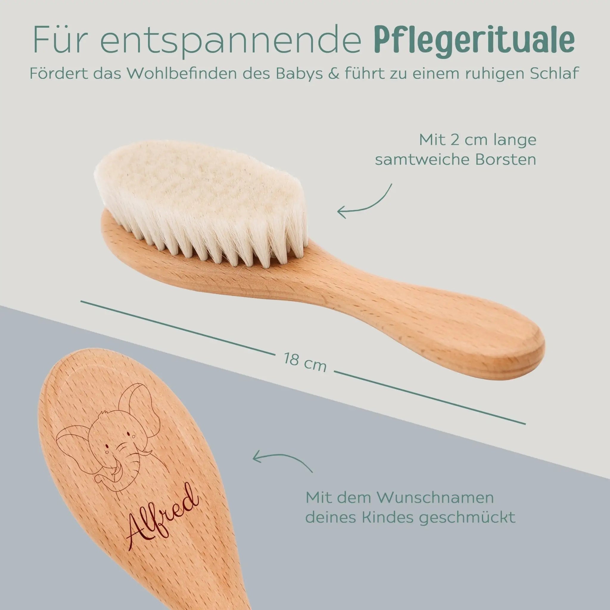 Babyhaarbürste personalisiert - Tier - wunderwunsch
