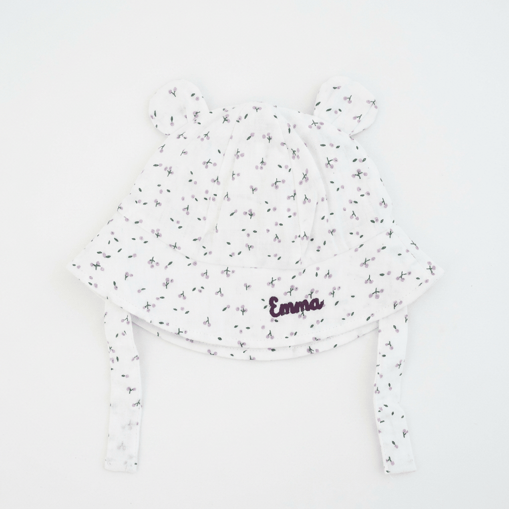 Babyhut mit Teddyohren personalisiert - wunderwunsch