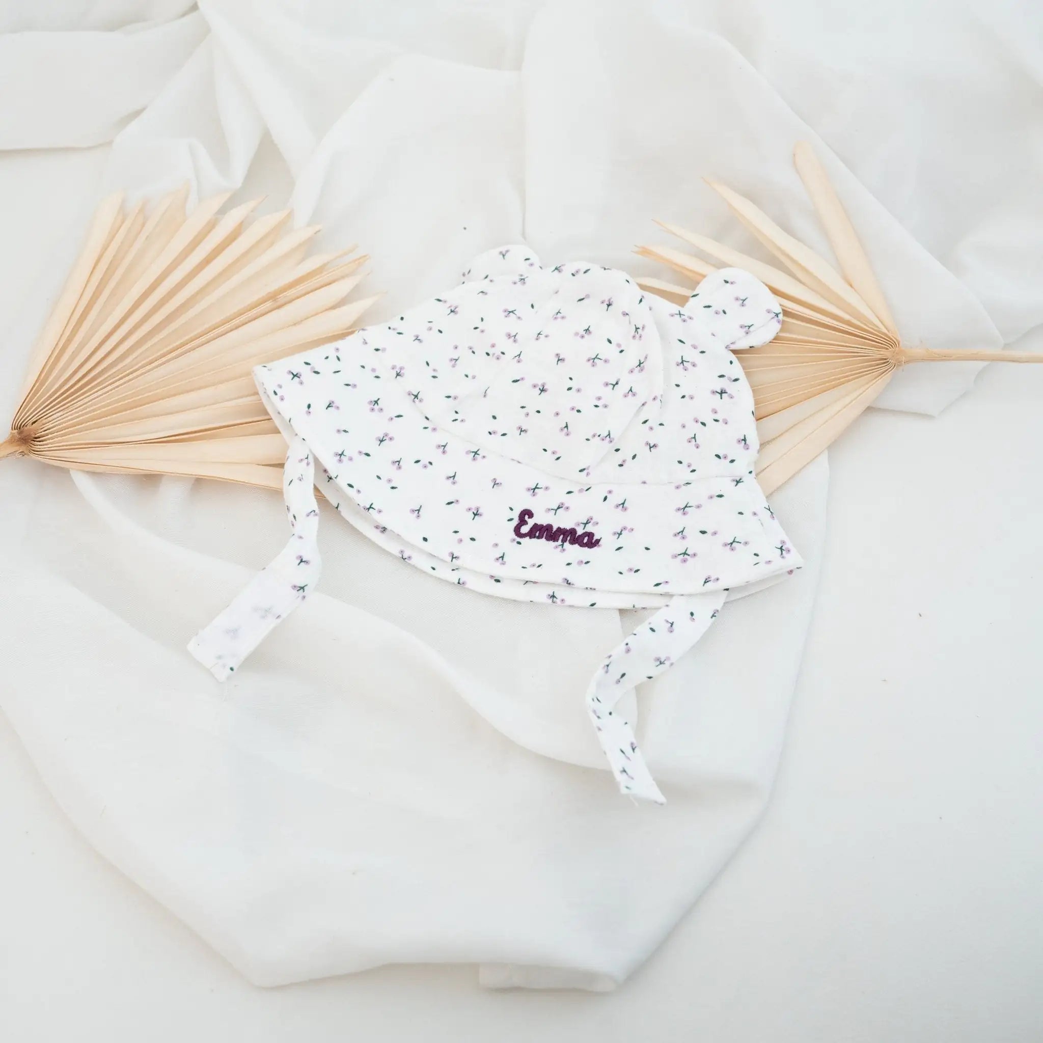Babyhut mit Teddyohren personalisiert - wunderwunsch