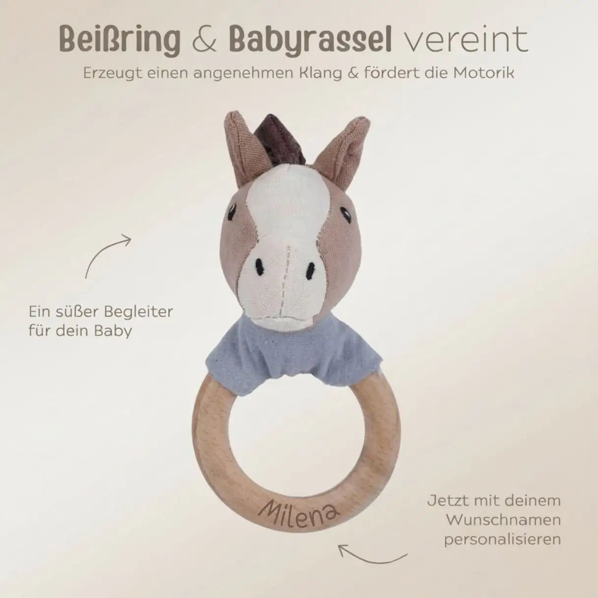 Babyrassel Pferd personalisierbar - wunderwunsch
