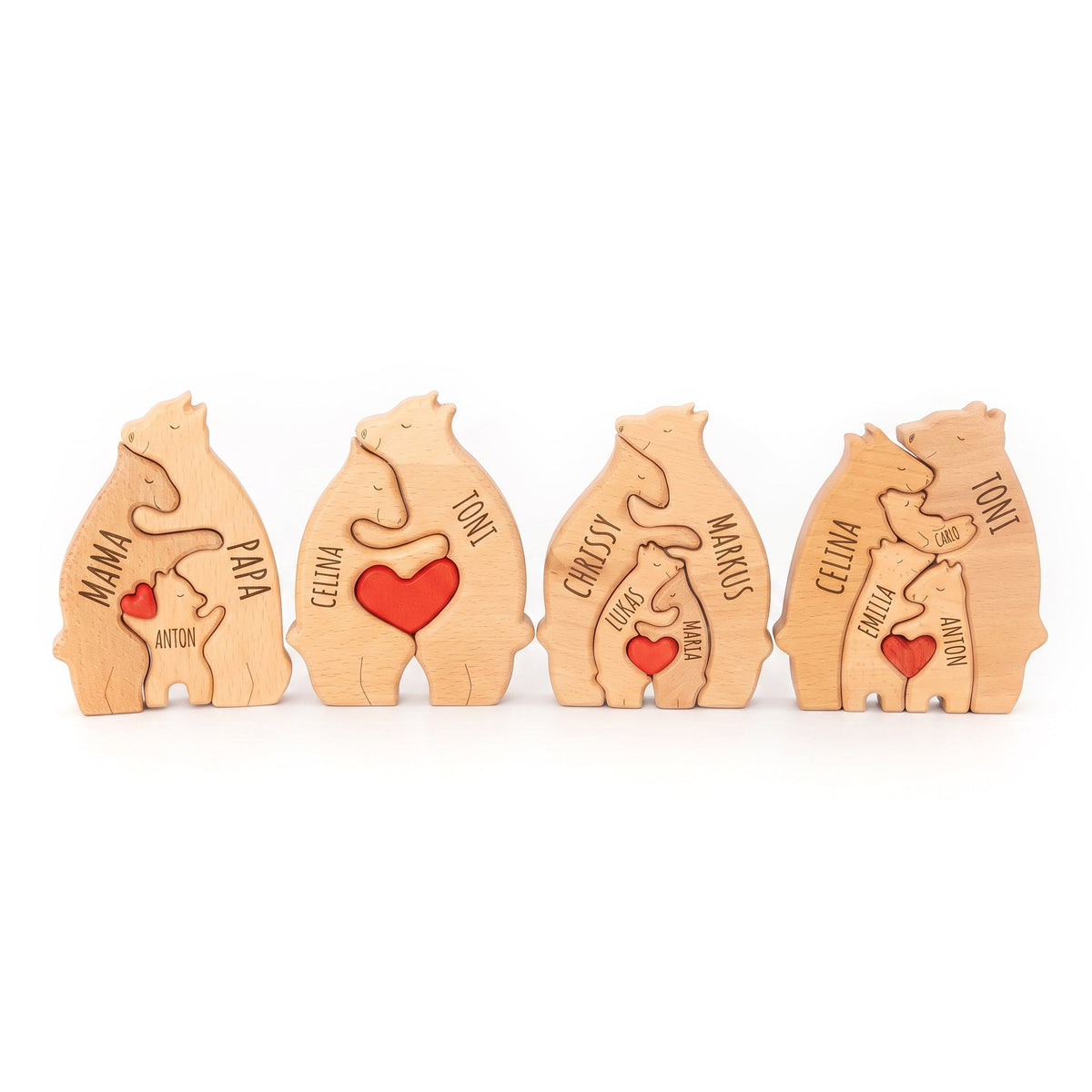 Bär Familie Puzzle personalisiert - wunderwunsch