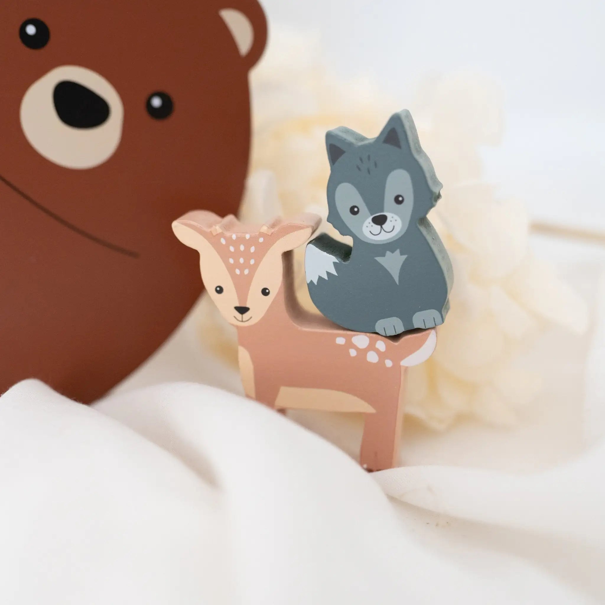 Balancierspiel Bär mit Waldtieren personalisierbar - wunderwunsch