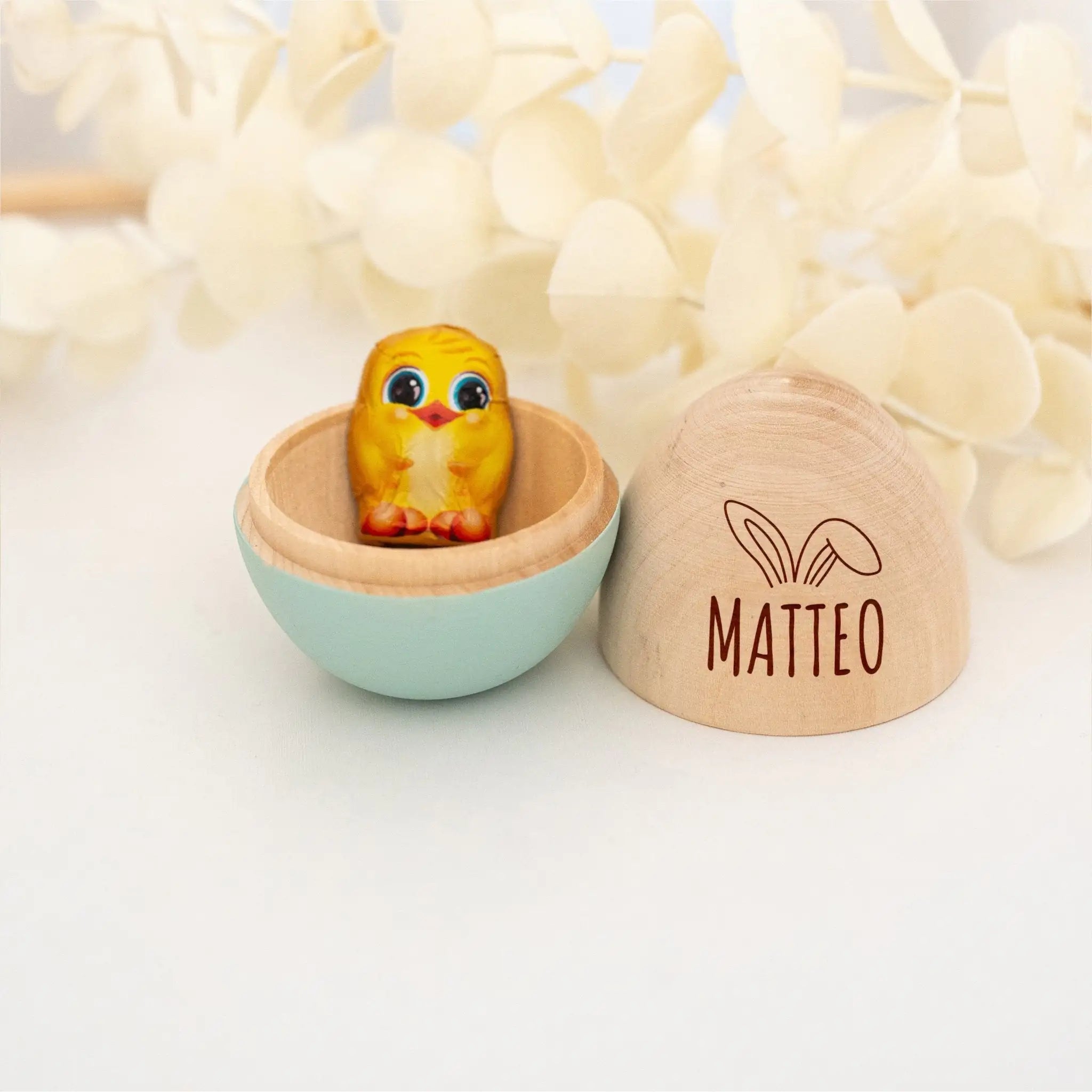 Befüllbares Holz Osterei personalisiert - wunderwunsch