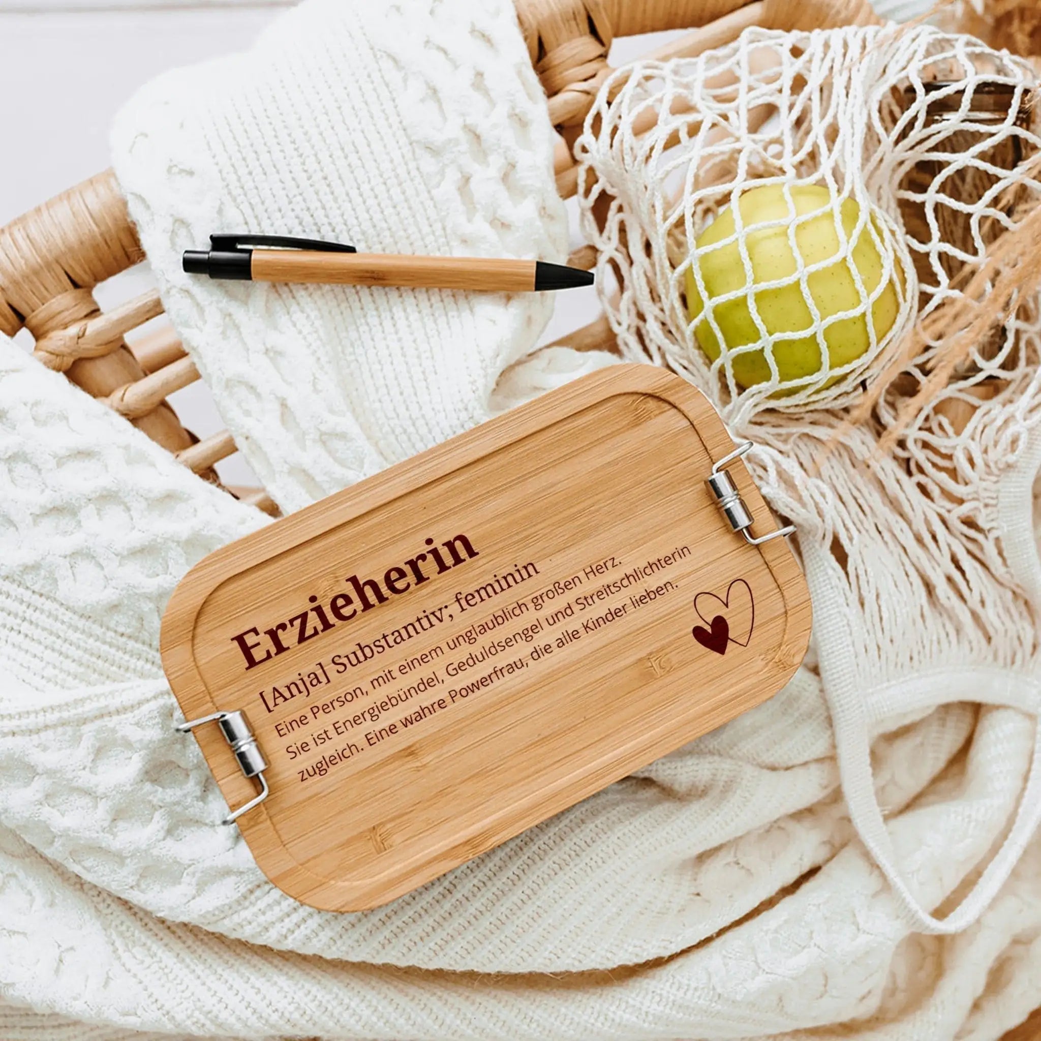 Brotdose Edelstahl personalisiert - Erzieherin Definition Gravur - wunderwunsch