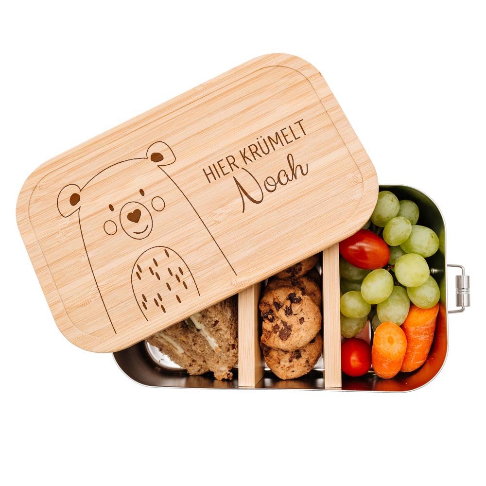 Brotdose Edelstahl personalisiert - Tier Gravur - wunderwunsch