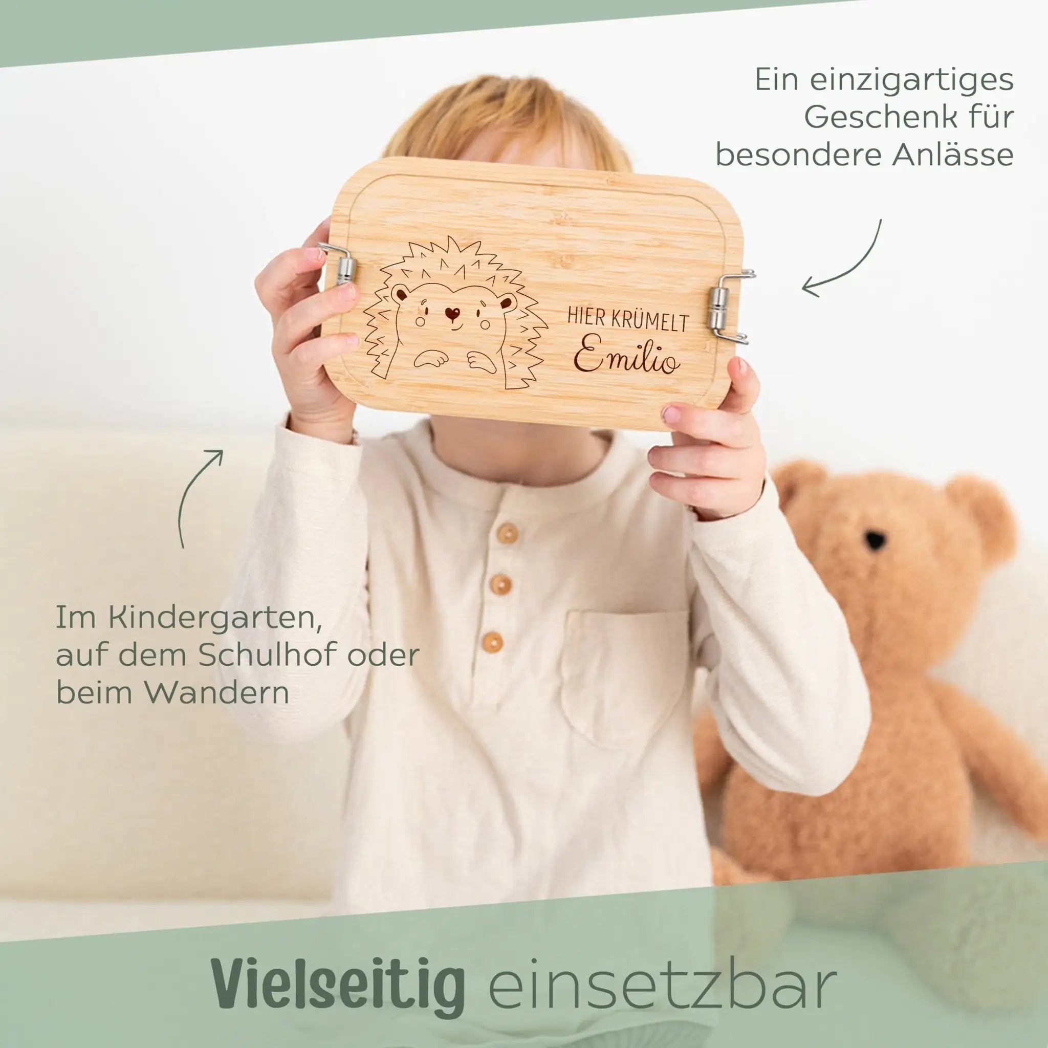 Brotdose Edelstahl personalisiert - Tier Gravur - wunderwunsch