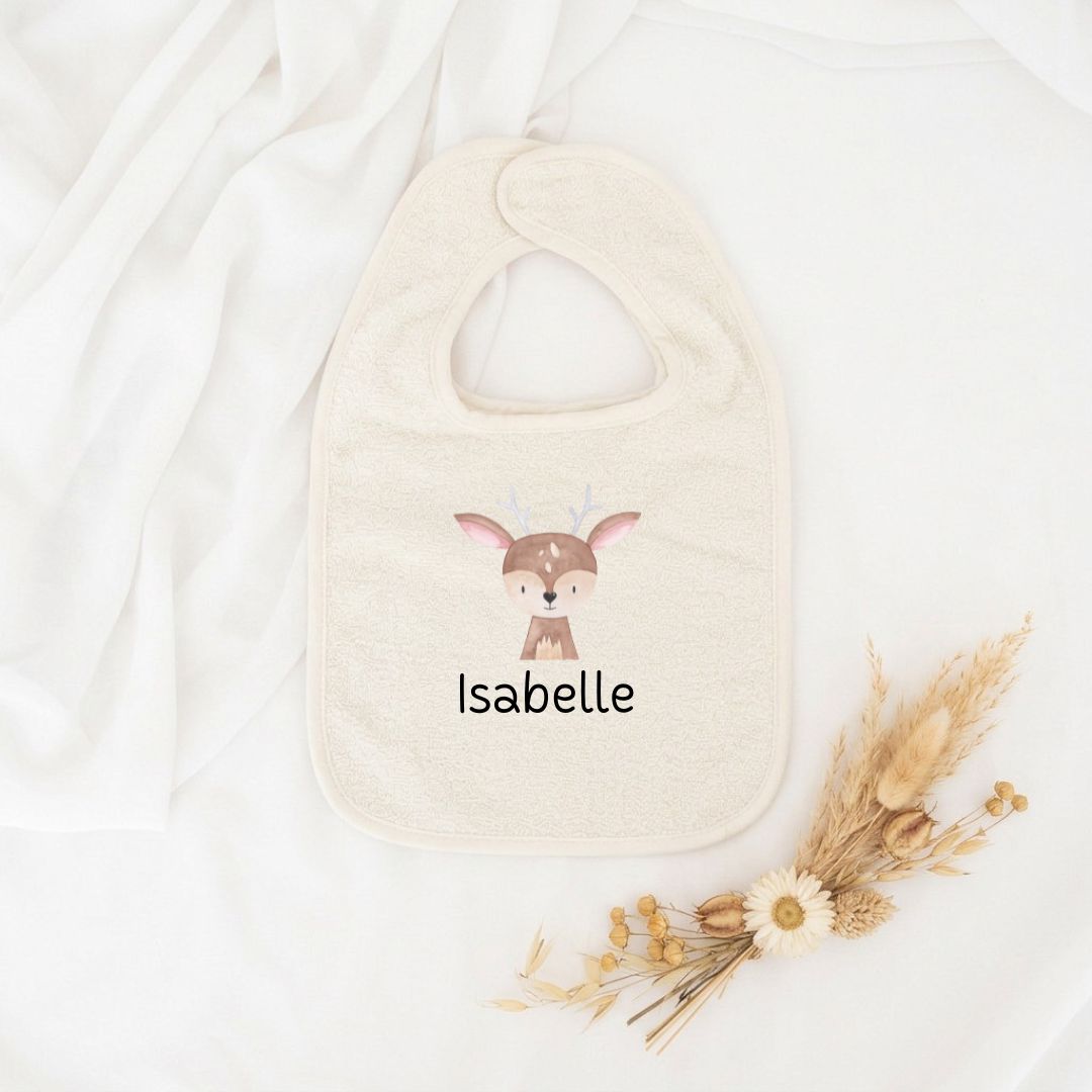 Buntes Lätzchen aus Baumwolle "Tier" personalisiert - wunderwunsch