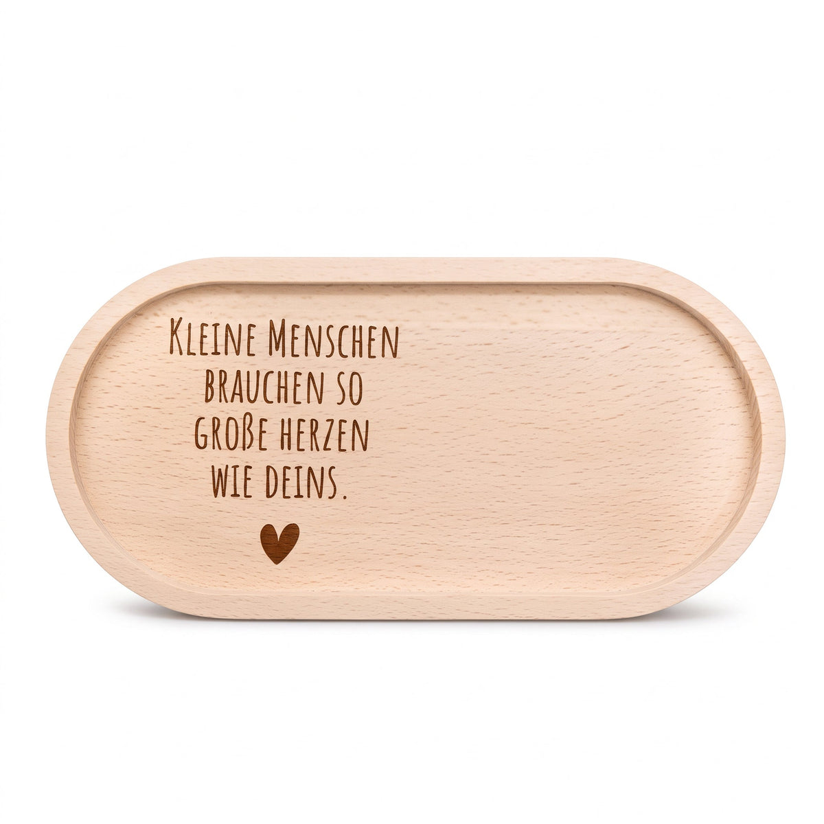 Deko Serviertablett aus Holz - Kleine Menschen große Herzen - wunderwunsch
