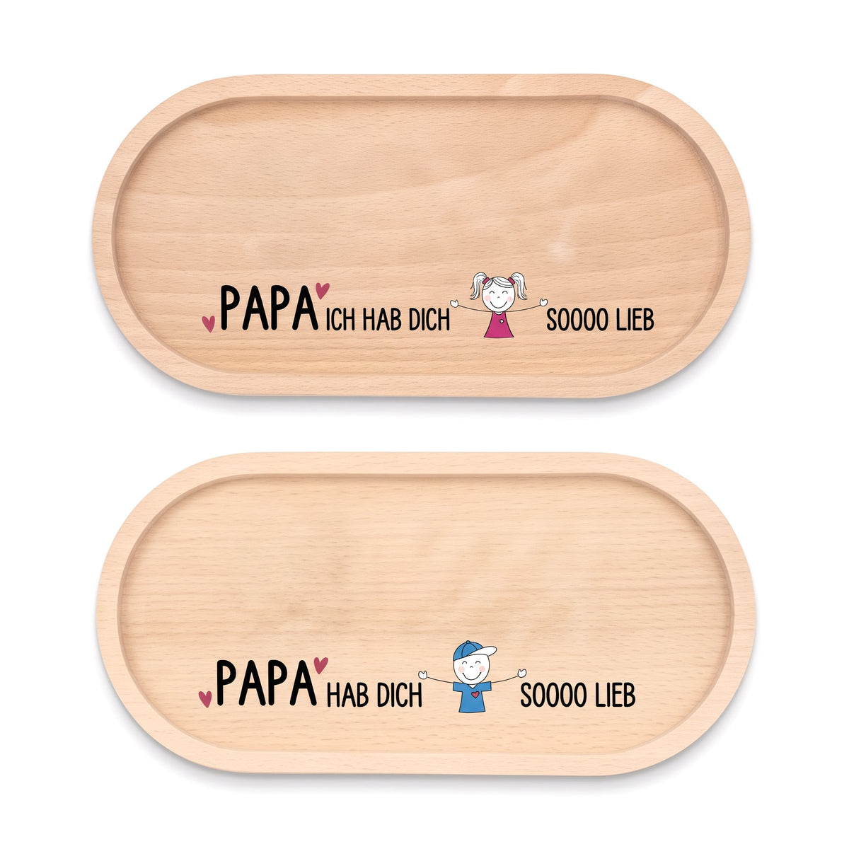 Deko Serviertablett aus Holz - Papa ich hab dich sooo lieb - wunderwunsch
