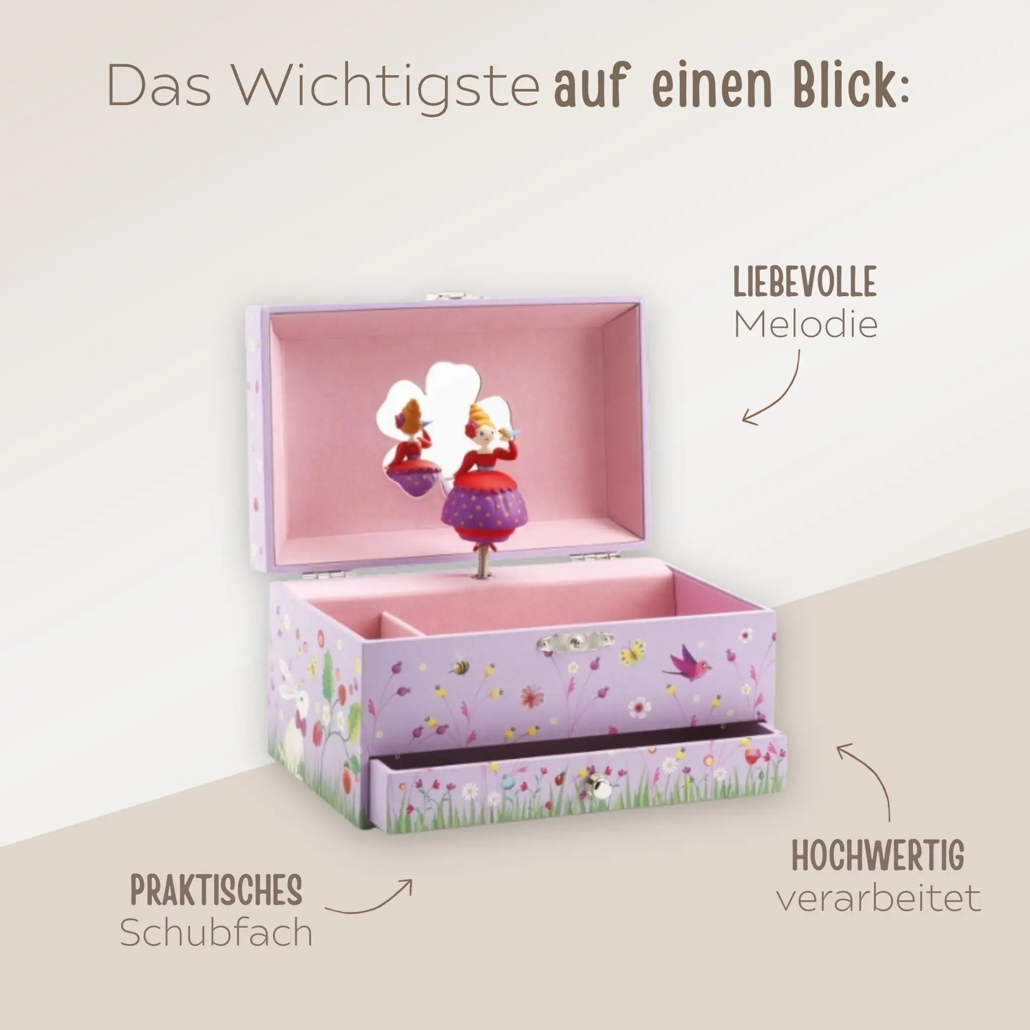 DJECO Schmuckkästen mit Spieluhr personalisierbar - wunderwunsch