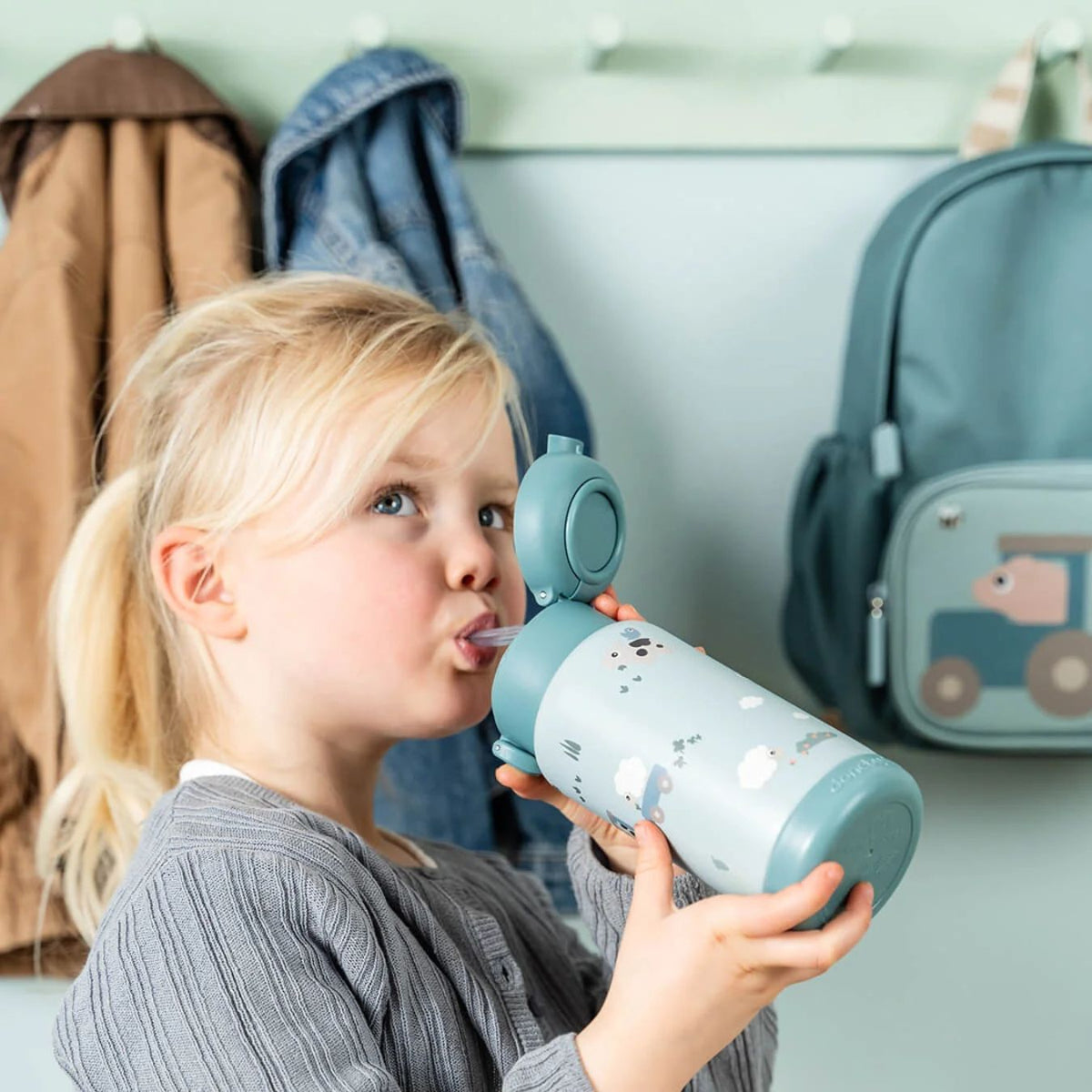 DONEBYDEER Thermos Trinkflasche mit Strohhalm 340ml - wunderwunsch