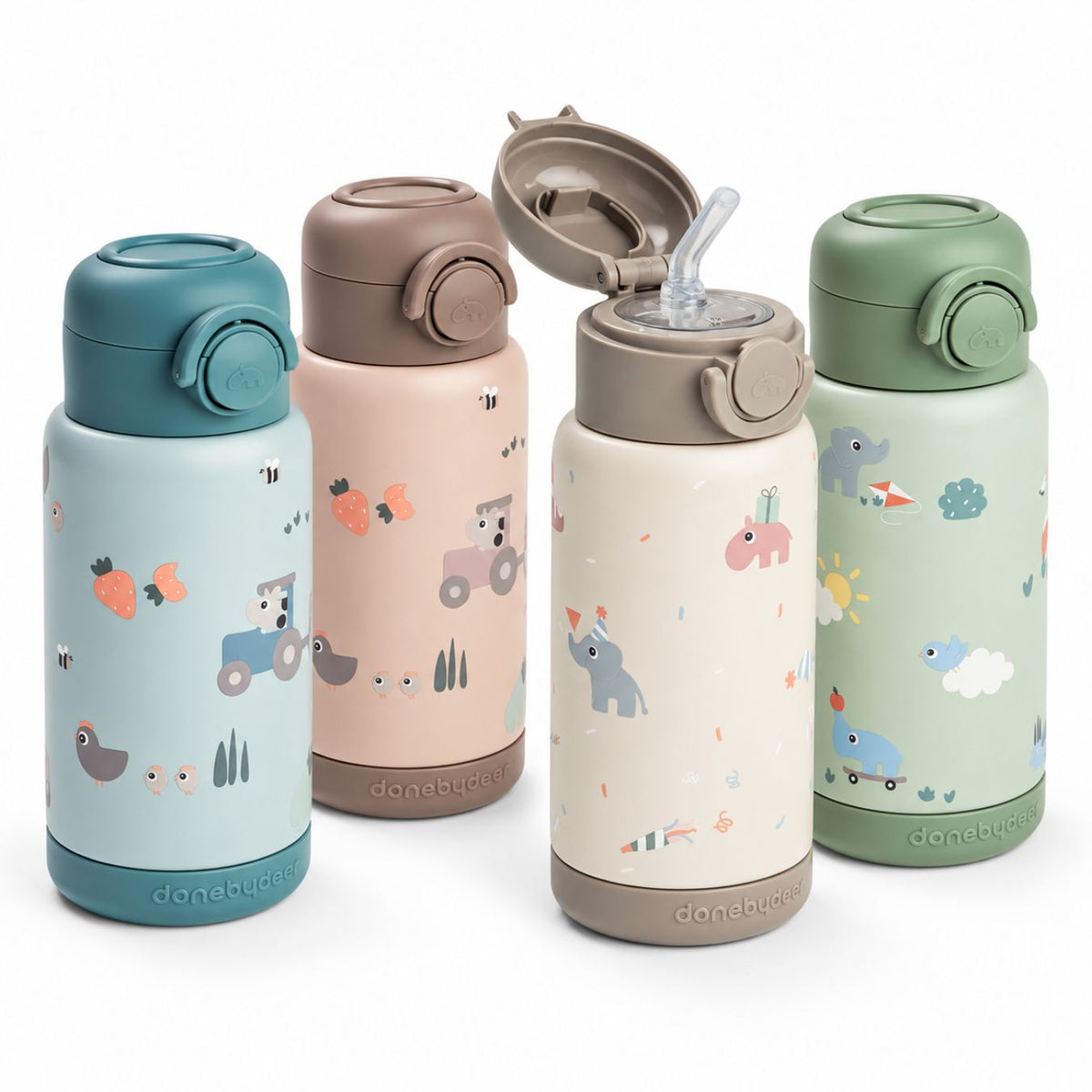 DONEBYDEER Thermos Trinkflasche mit Strohhalm 340ml - wunderwunsch
