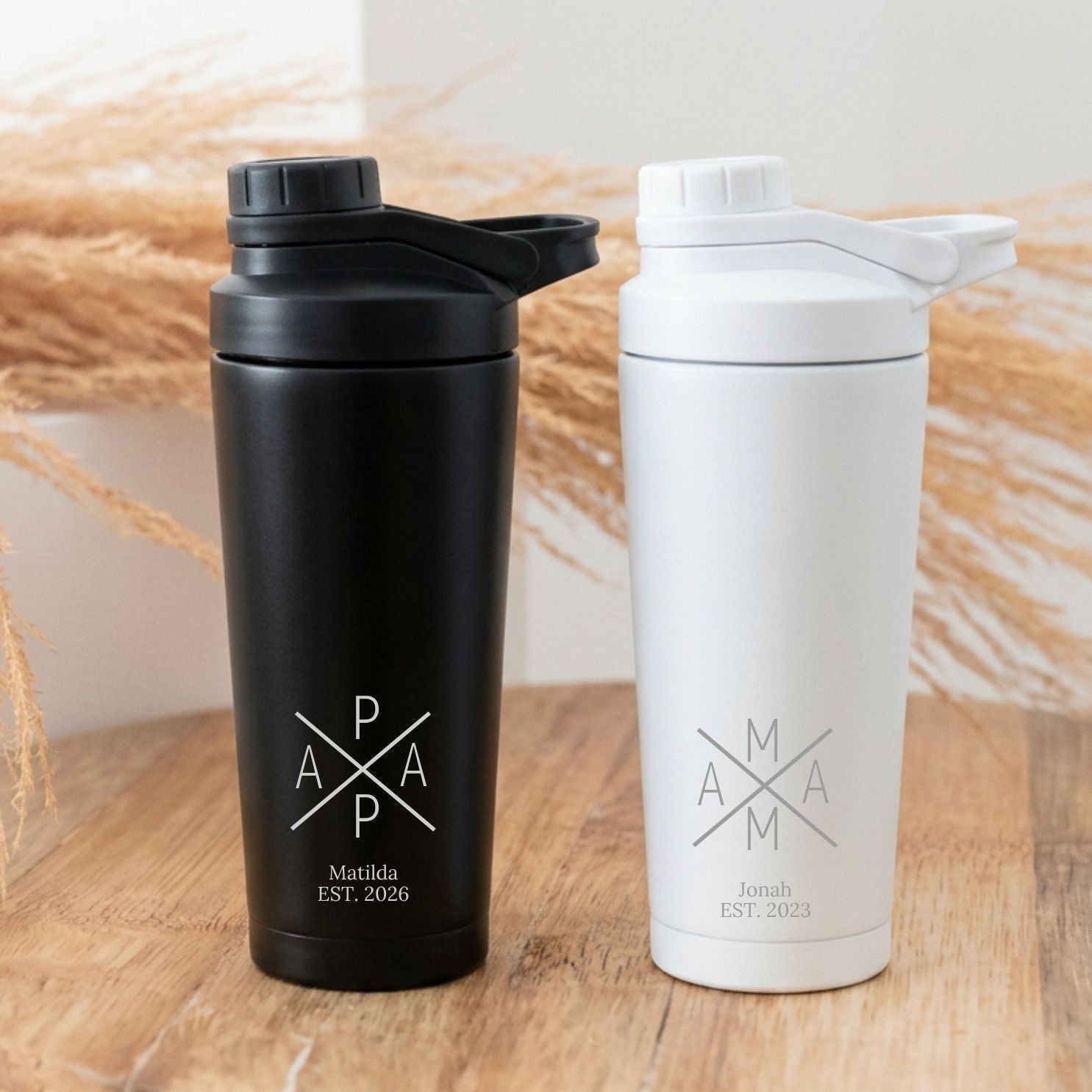 Edelstahl Shaker 700ml personalisiert - Mama/Papa - wunderwunsch