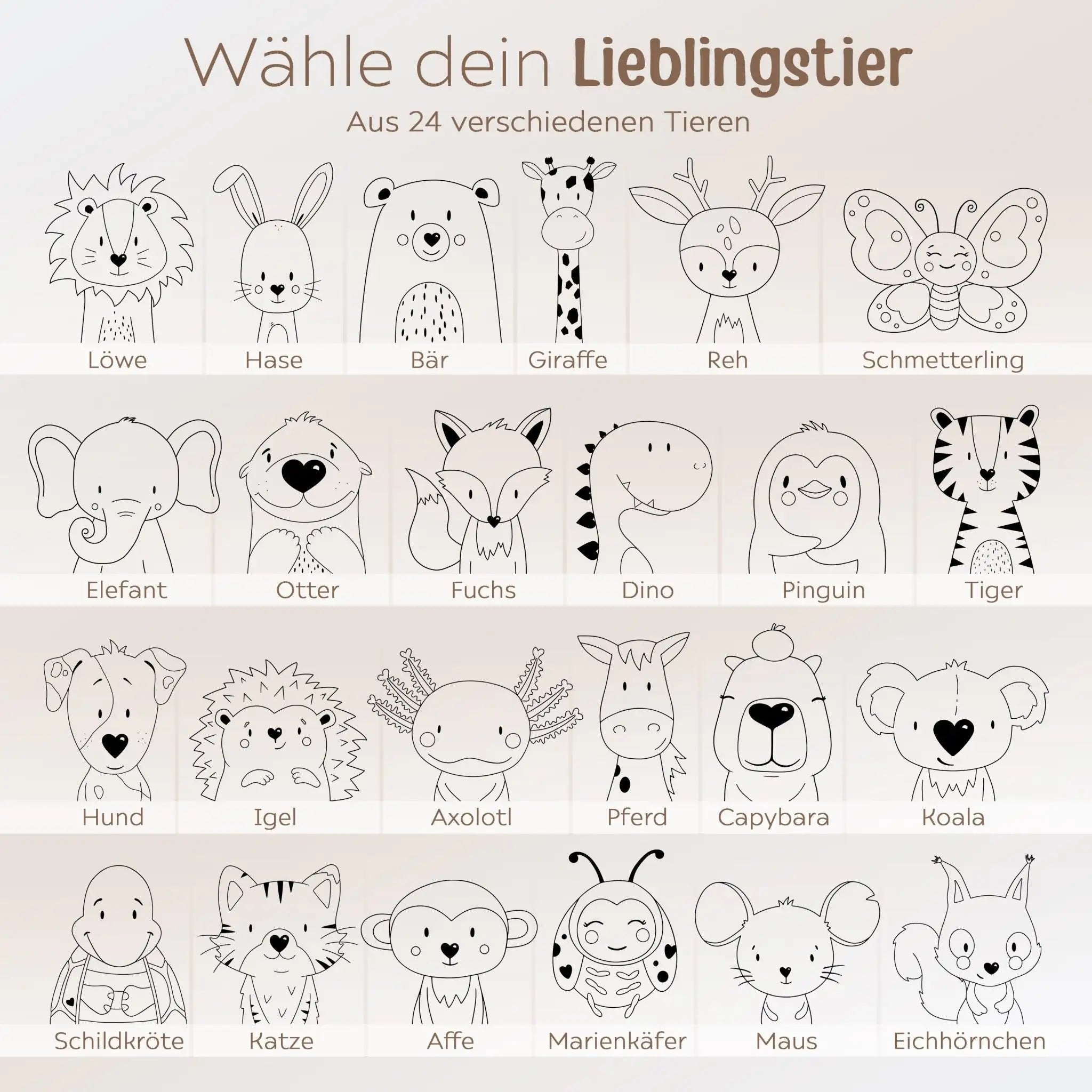 Erinnerungsbox Holz mit Wunschdaten – Tier Gravur - wunderwunsch