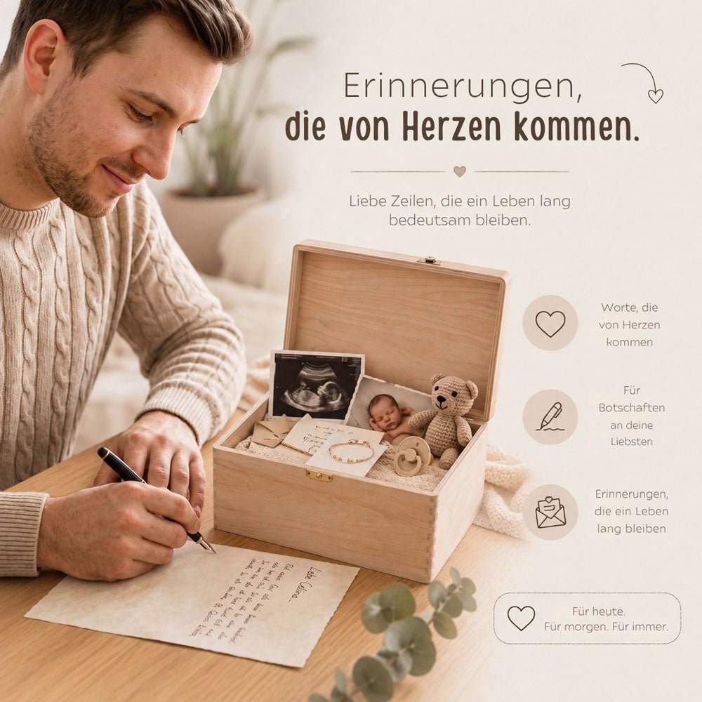 Erinnerungsbox Holz mit Wunschdaten – Zeitkapsel - wunderwunsch