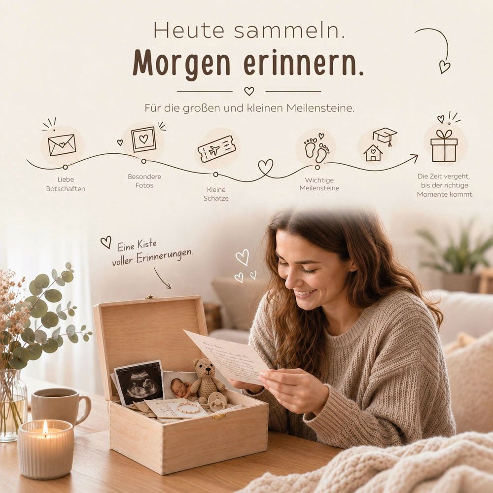 Erinnerungsbox Holz mit Wunschdaten – Zeitkapsel - wunderwunsch