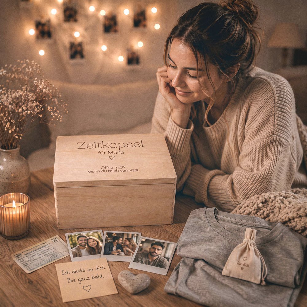 Erinnerungsbox Holz mit Wunschdaten – Zeitkapsel - wunderwunsch