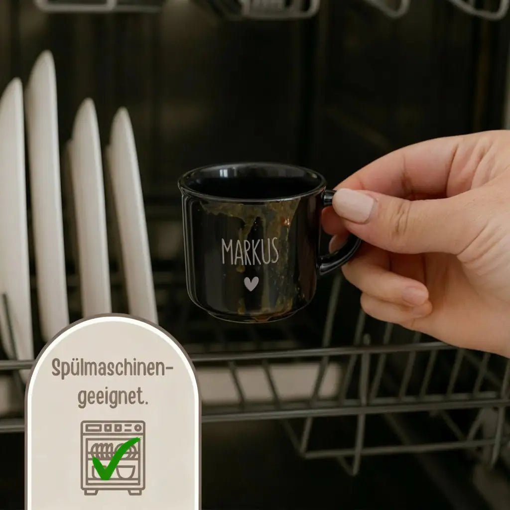 Espresso Tasse Keramik - Name und Herz - wunderwunsch