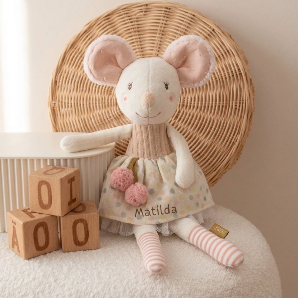 FEHN Kuscheltier personalisiert - Maus - wunderwunsch