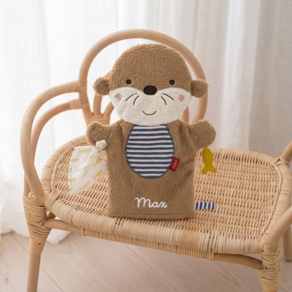 FEHN Waschhandschuh Frottee personalisiert - Tiere - wunderwunsch