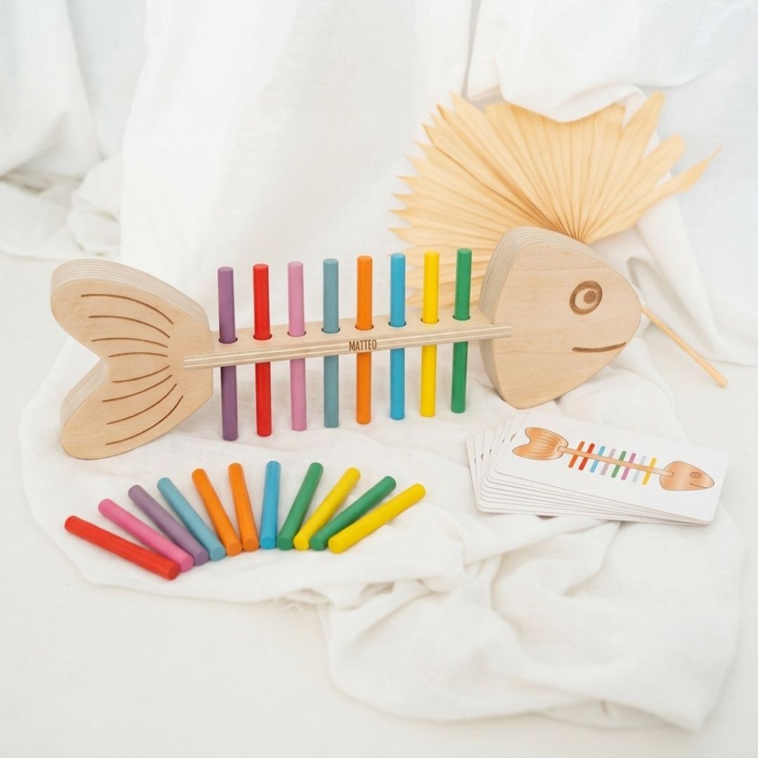 Fischpuzzle mit Farbsortierspiel personalisiert - wunderwunsch