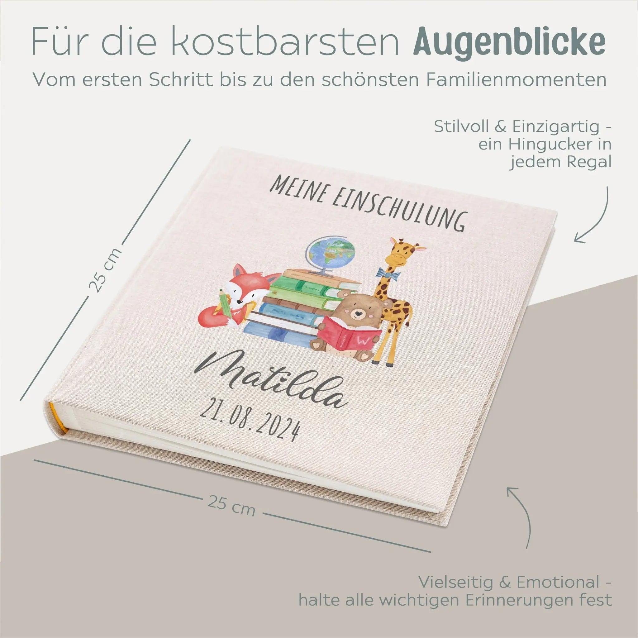 Fotoalbum mit Leineneinband - Meine Einschulung - wunderwunsch