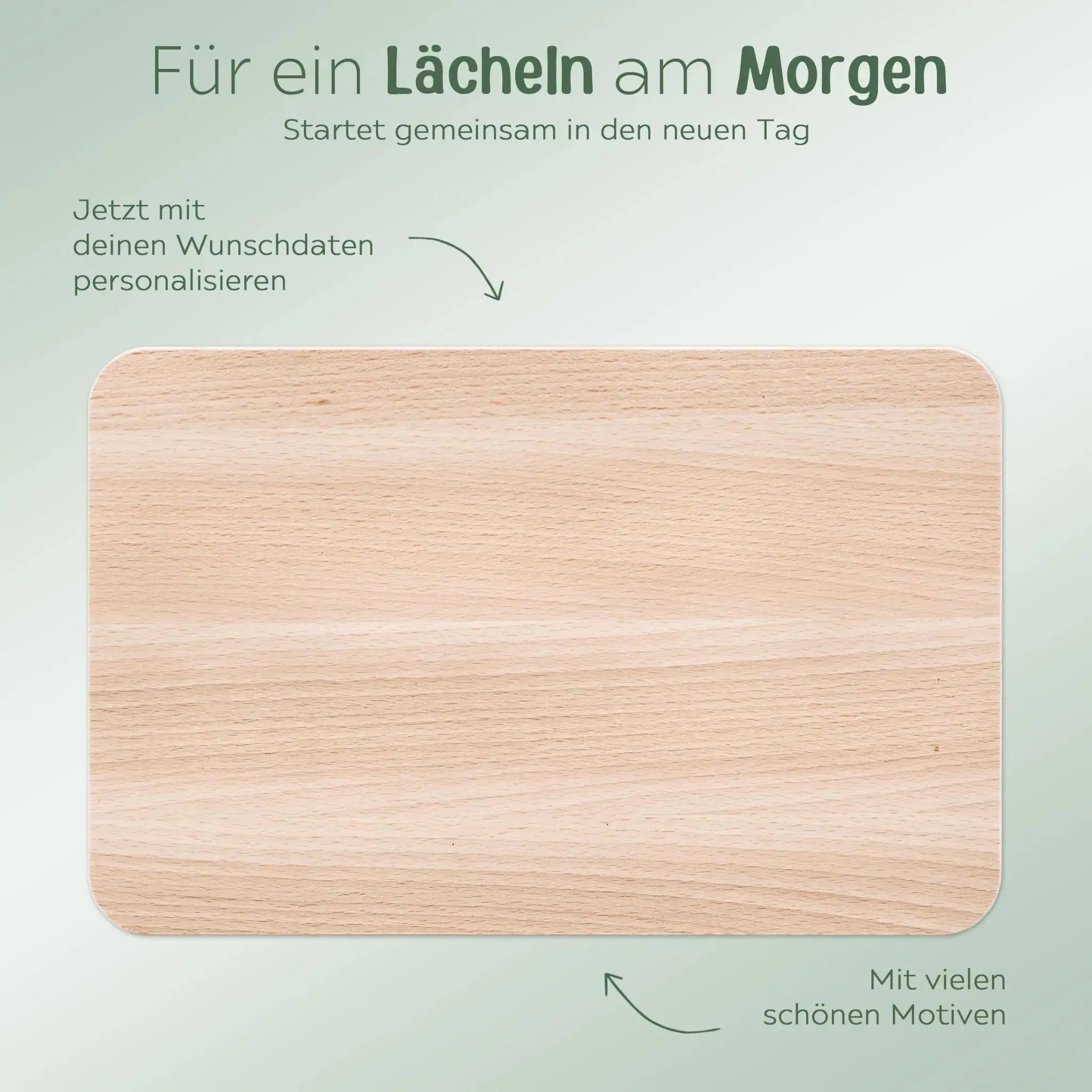 Frühstücksbrettchen mit Kindermesser personalisiert - Tiere unten Gravur - wunderwunsch
