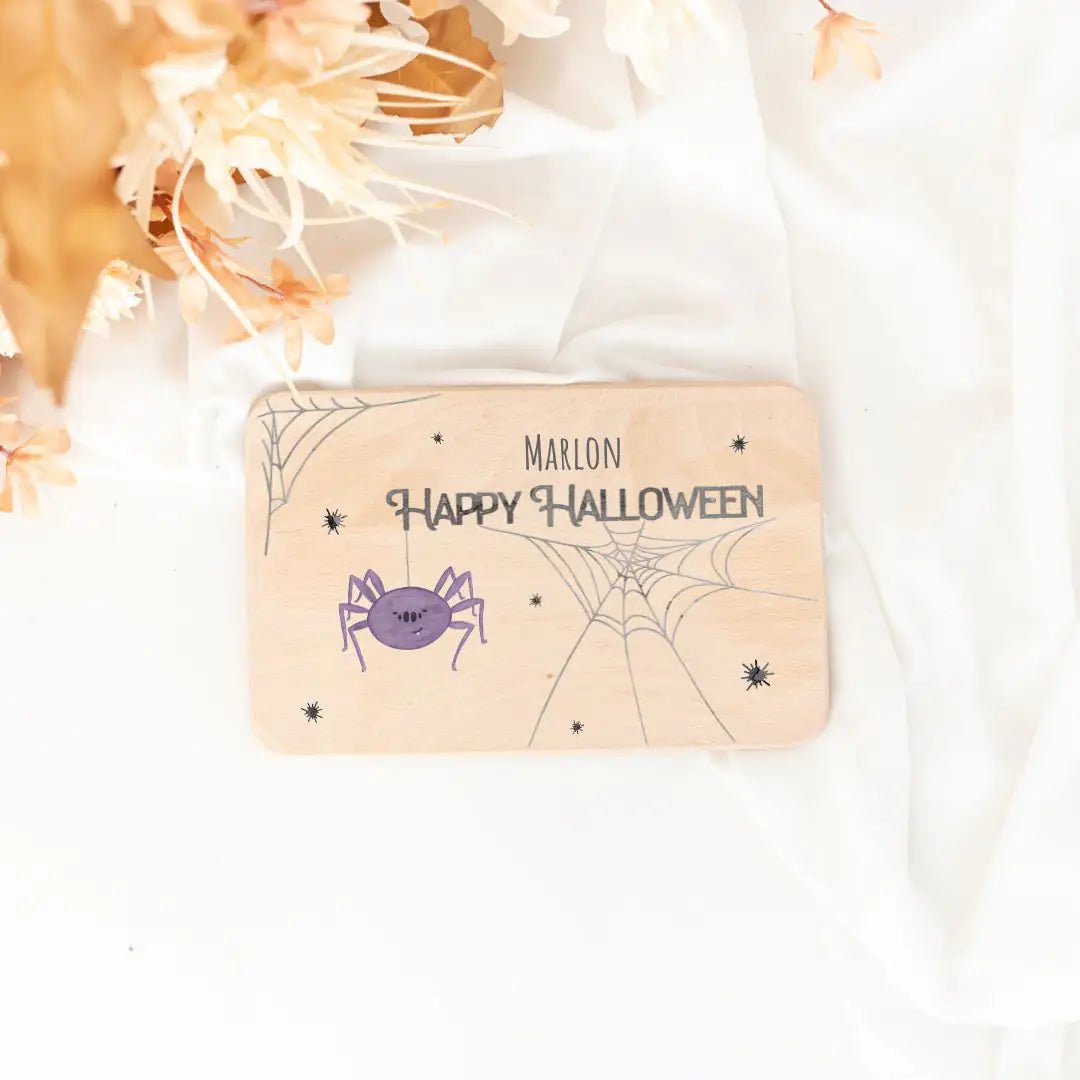 Frühstücksbrettchen personalisiert - Halloween Aquarell - wunderwunsch
