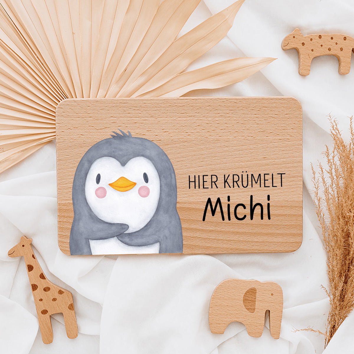 Frühstücksbrettchen personalisiert - Tier Aquarell - wunderwunsch
