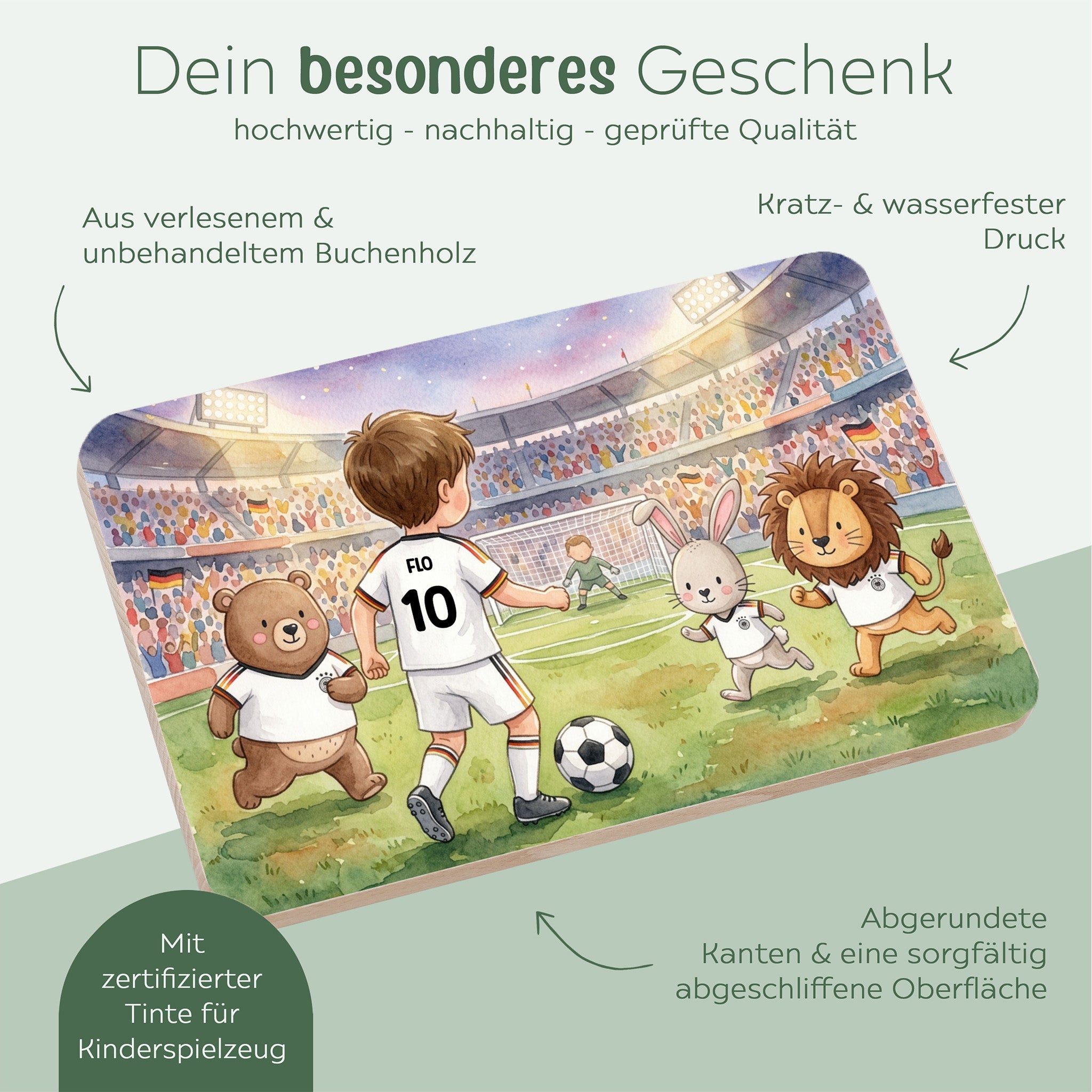 Frühstücksbrettchen personalisiert - WM-Kollektion - wunderwunsch