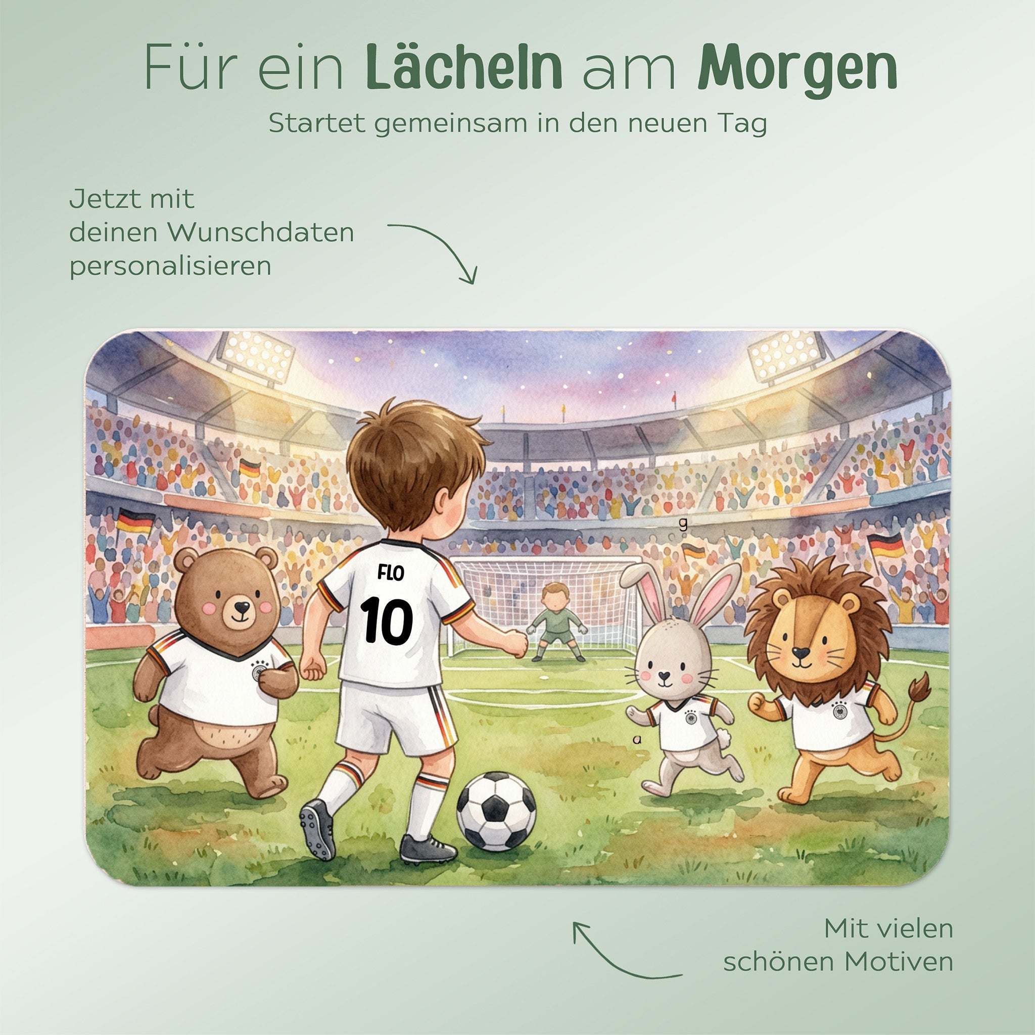 Frühstücksbrettchen personalisiert - WM-Kollektion - wunderwunsch