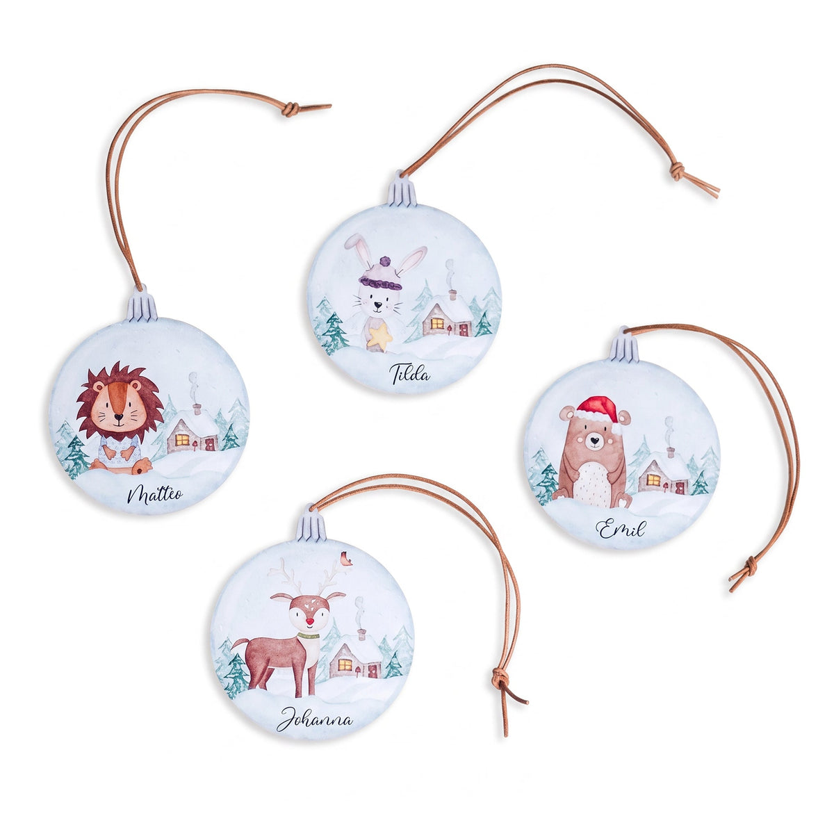 Geschenkanhänger Acryl "Weihnachtstiere" personalisiert - wunderwunsch