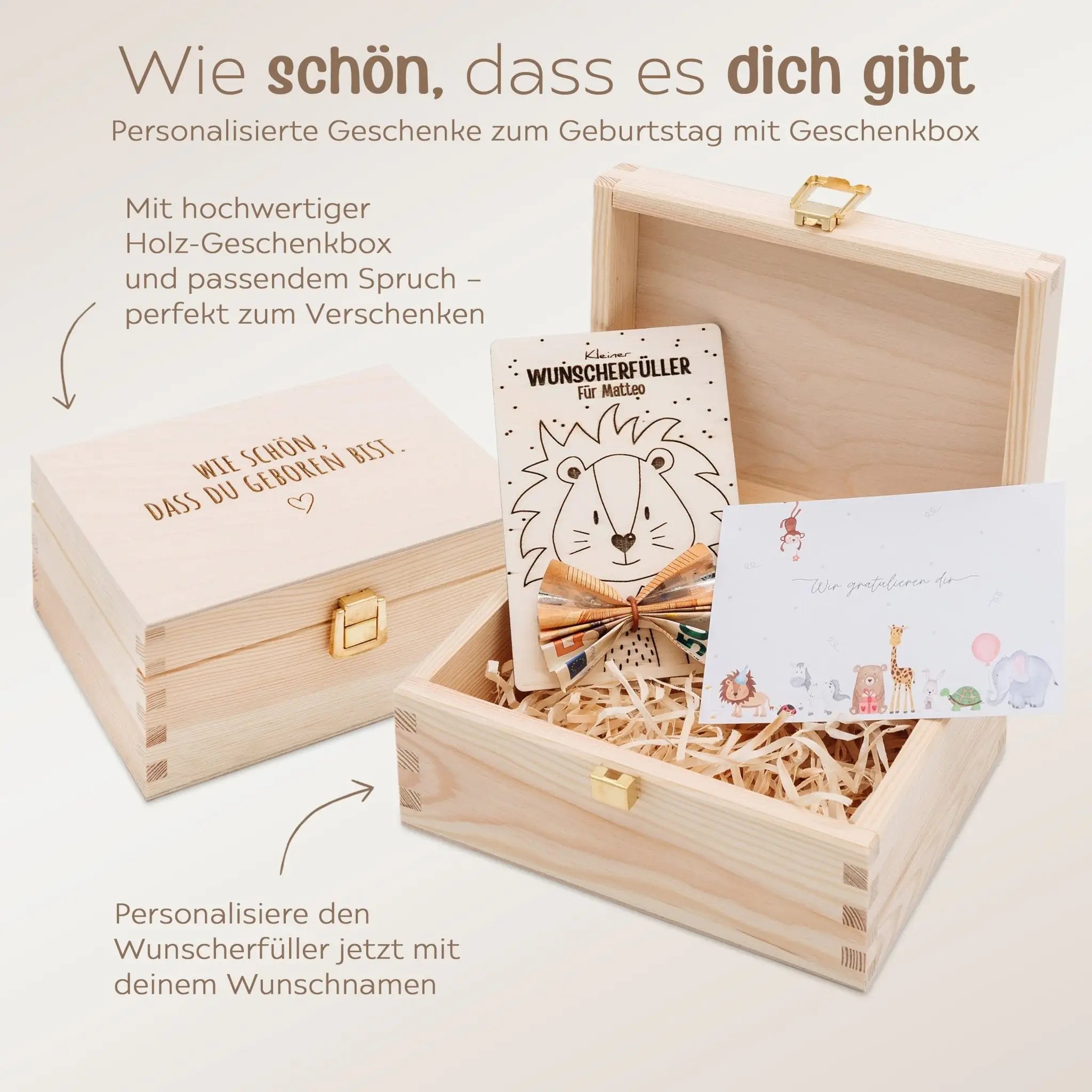 Geschenkbox Geburtstag - Wunscherfüller + Postkarte - wunderwunsch