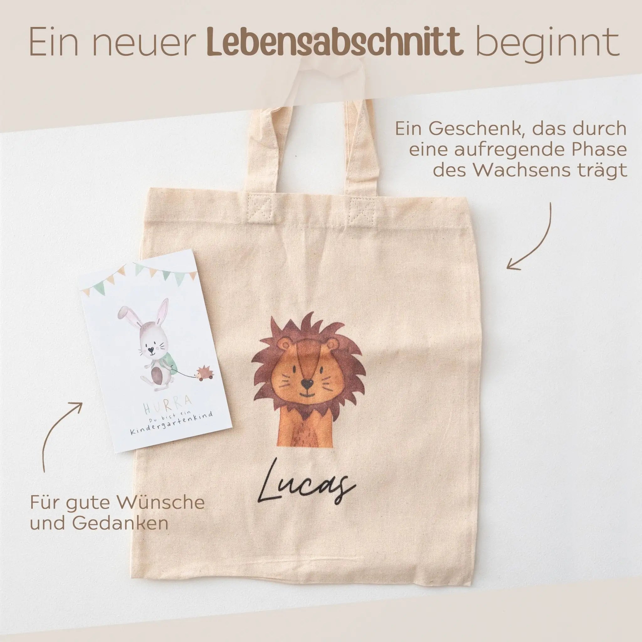 Geschenkbox Kitastart - Stoffbeutel + Postkarte - wunderwunsch