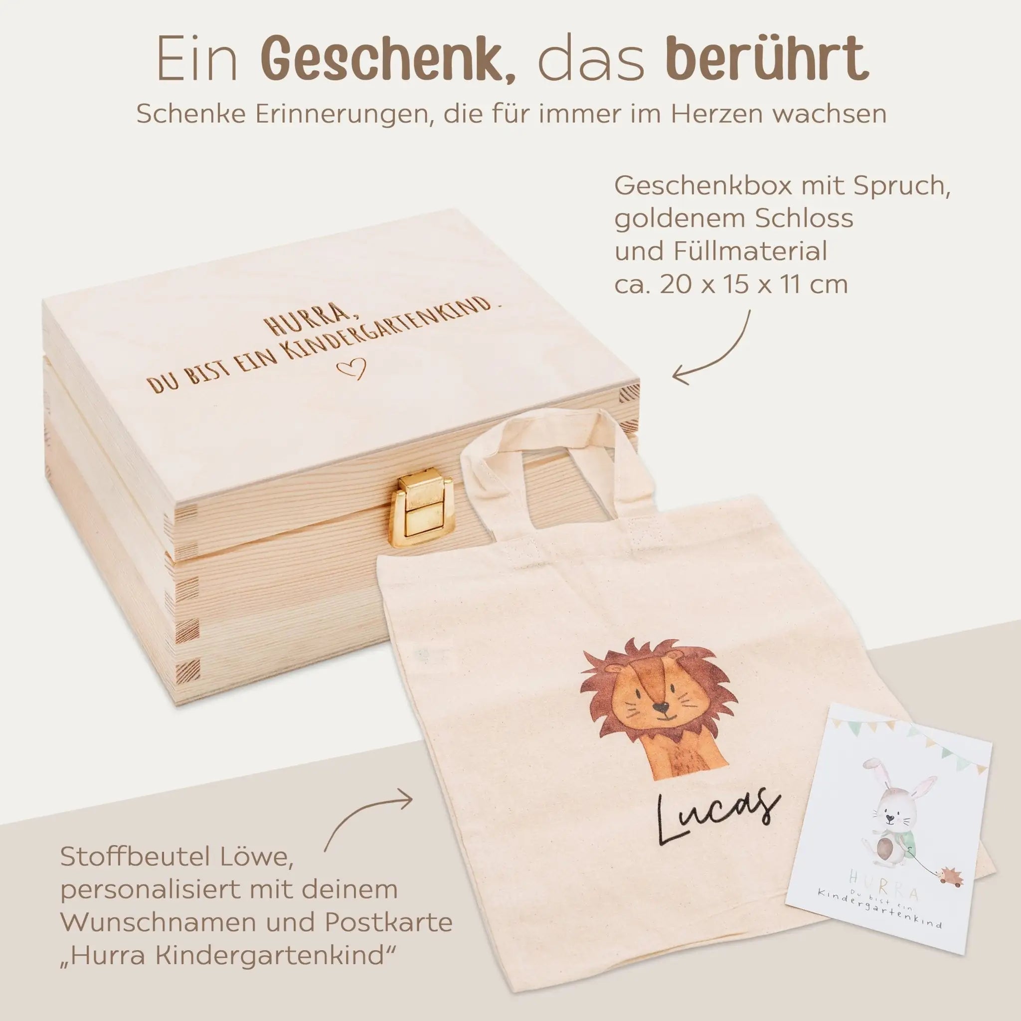 Geschenkbox Kitastart - Stoffbeutel + Postkarte - wunderwunsch