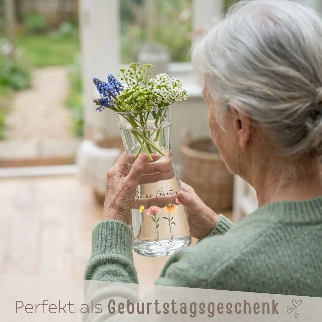 Glasvase - Garten personalisiert - wunderwunsch