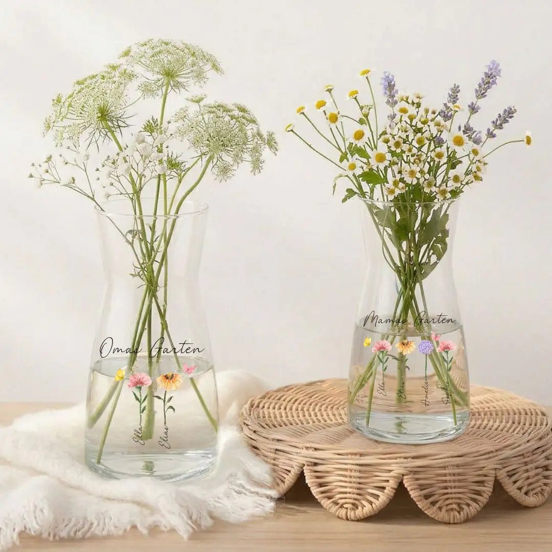Glasvase - Garten personalisiert - wunderwunsch