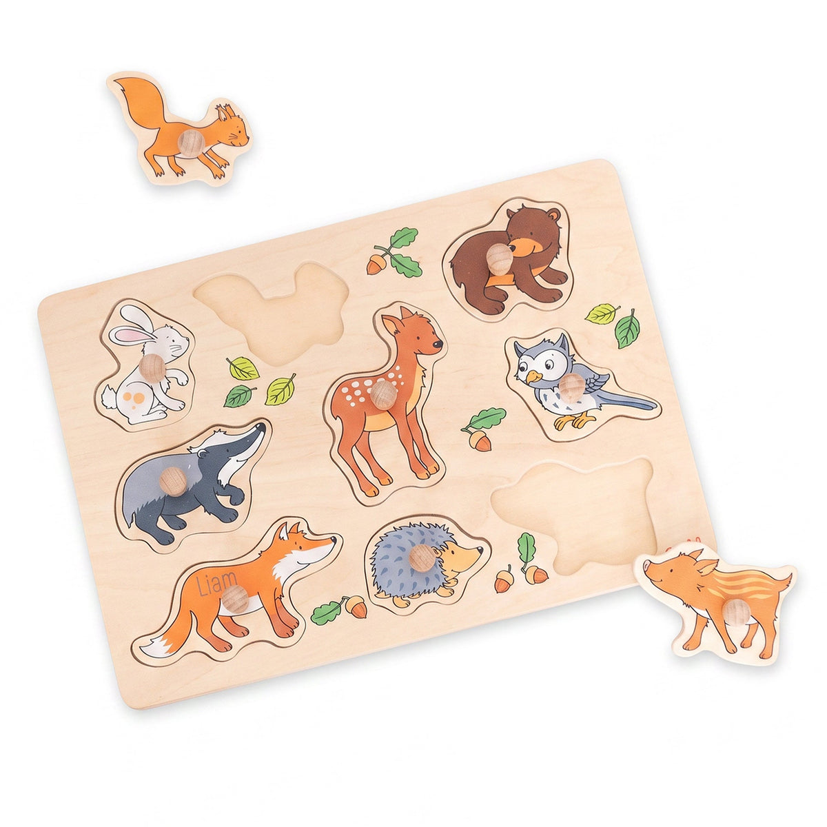 GOKI Steckpuzzle "Waldtiere" personalisierbar - wunderwunsch