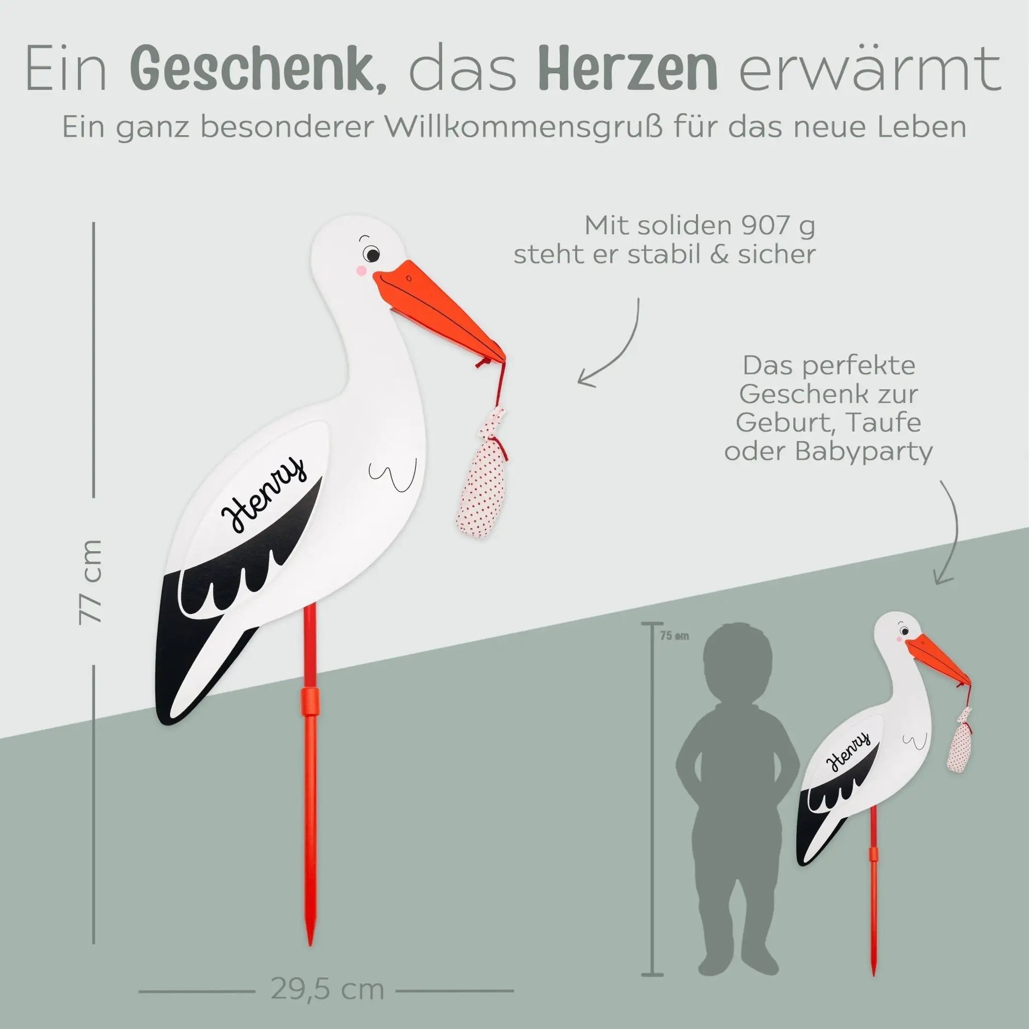 GOKI Storch mit Babytuch - wunderwunsch