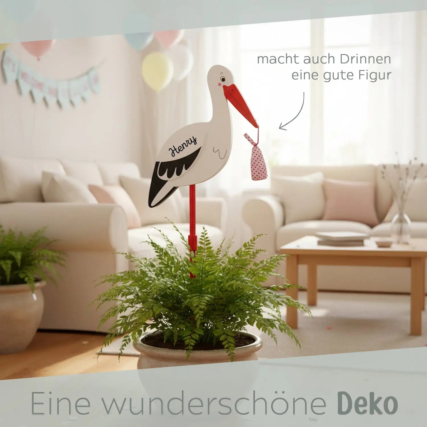 GOKI Storch mit Babytuch - wunderwunsch