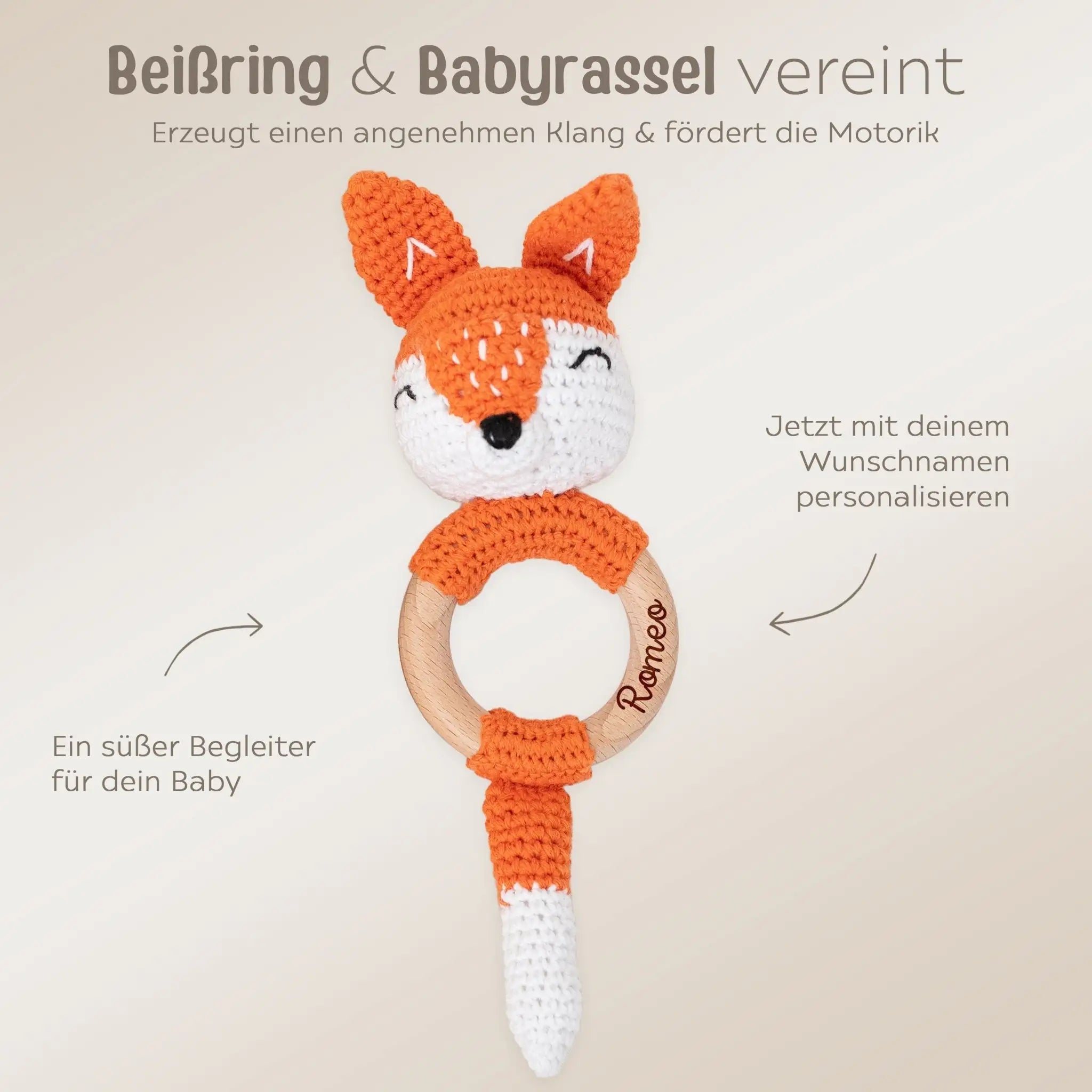 Greifling Fuchs personalisiert - wunderwunsch