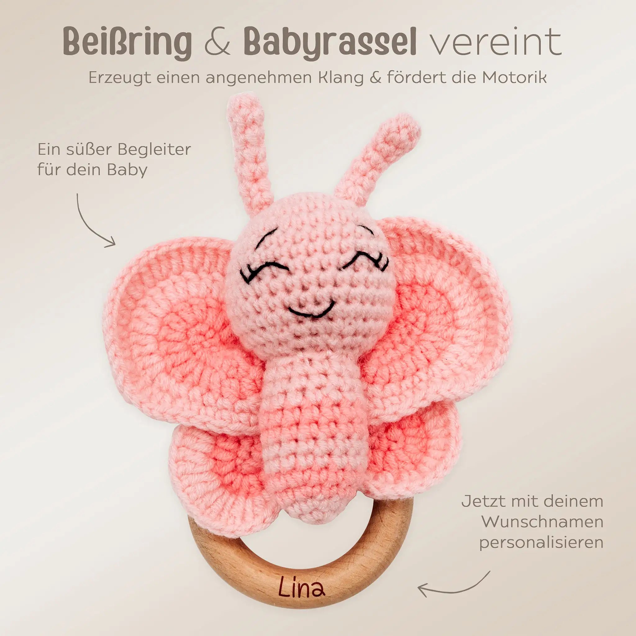 Greifling Schmetterling personalisiert - wunderwunsch
