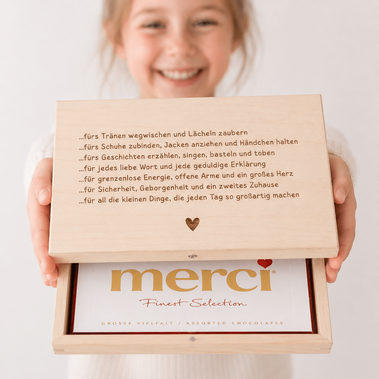Holzbox Merci - Abschiedsgeschenk Erzieher/in - wunderwunsch