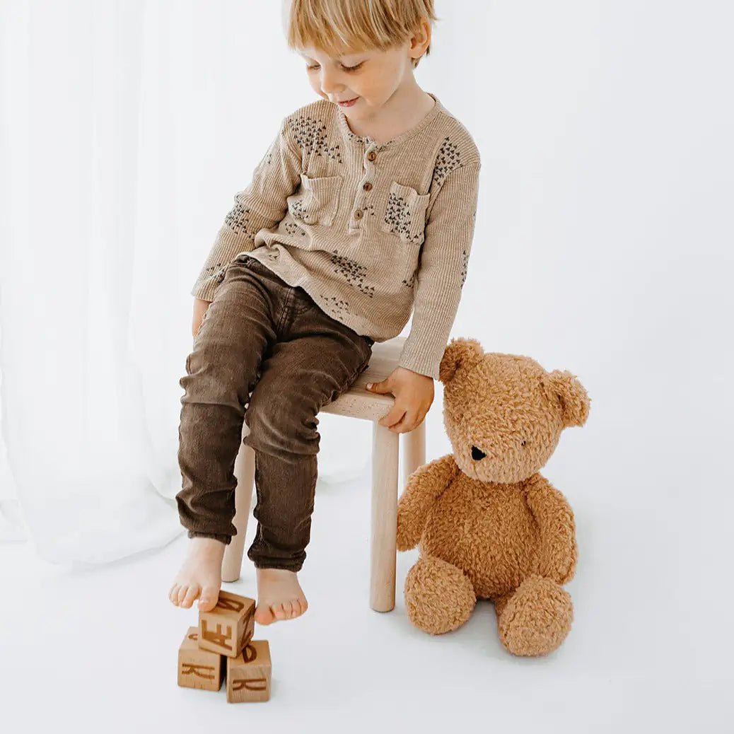 Holzhocker Kinder personalisiert - Tier Gravur - wunderwunsch