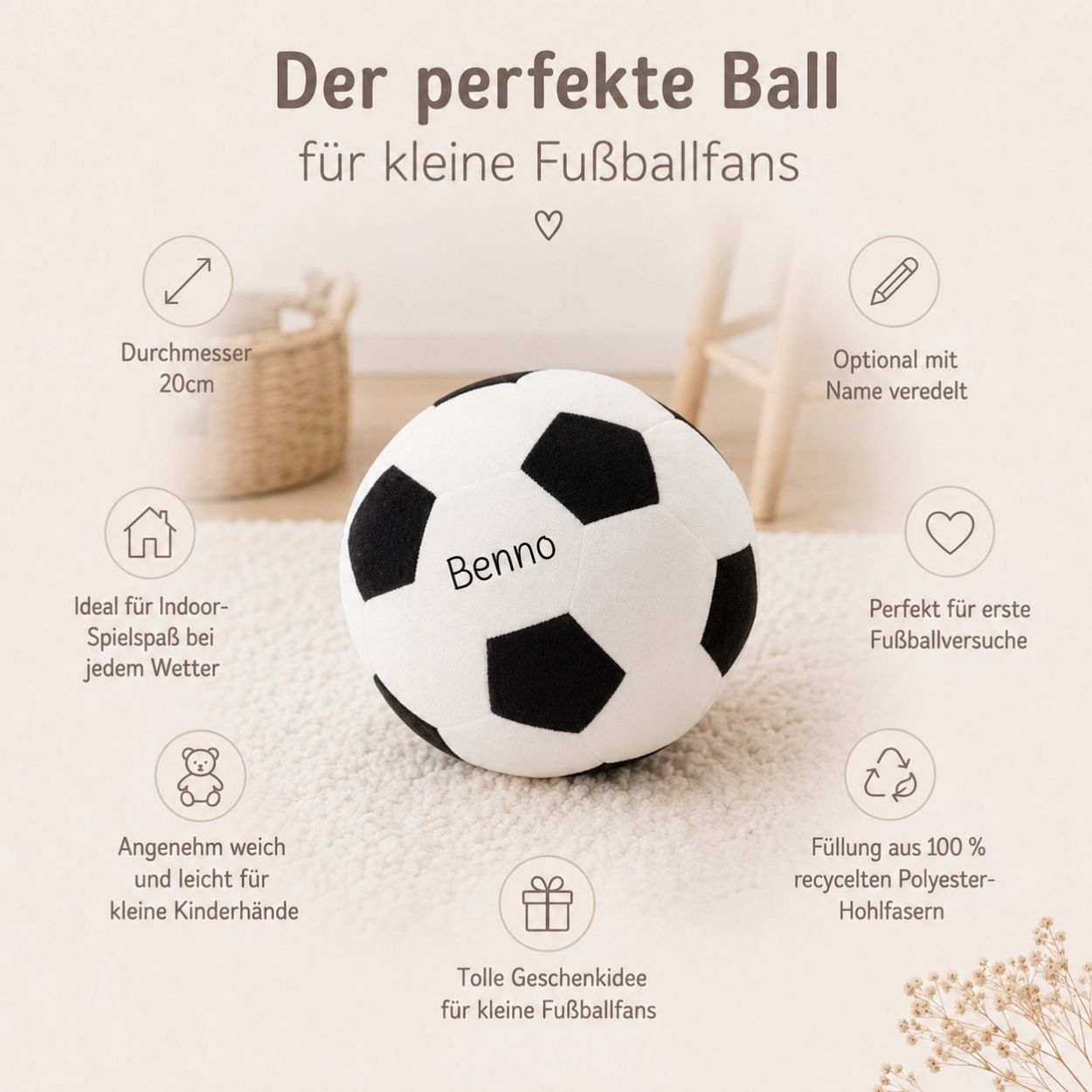 IKEA Stoff Fußball personalisiert - wunderwunsch