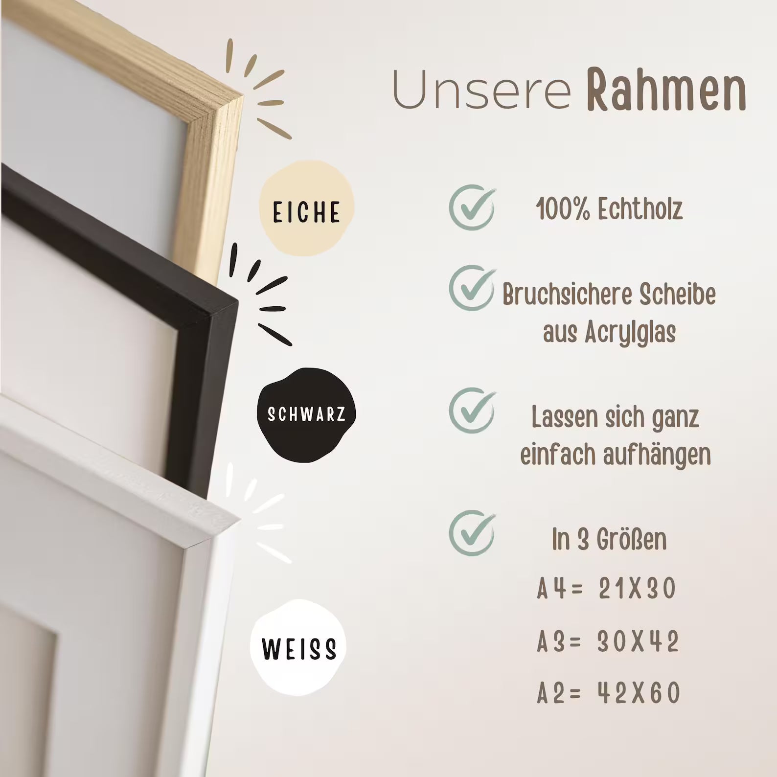 Poster Taufe Fingerabdrücke - Arche Noah Tiere Aquarell