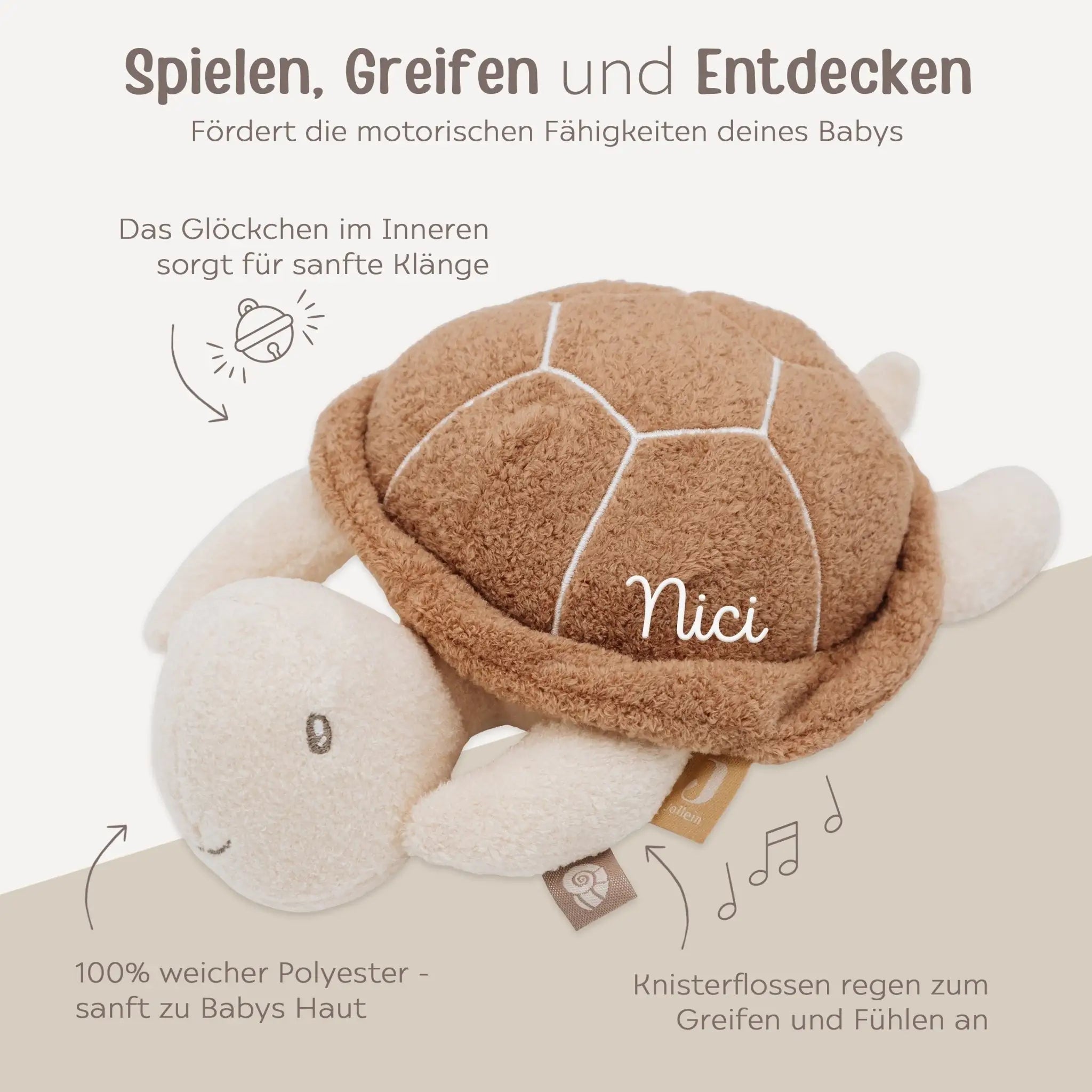 JOLLEIN Activity Stofftier Meerestier Boucle personalisierbar - wunderwunsch