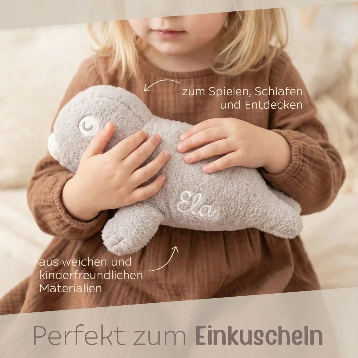 JOLLEIN Activity Stofftier Meerestier Boucle personalisierbar - wunderwunsch
