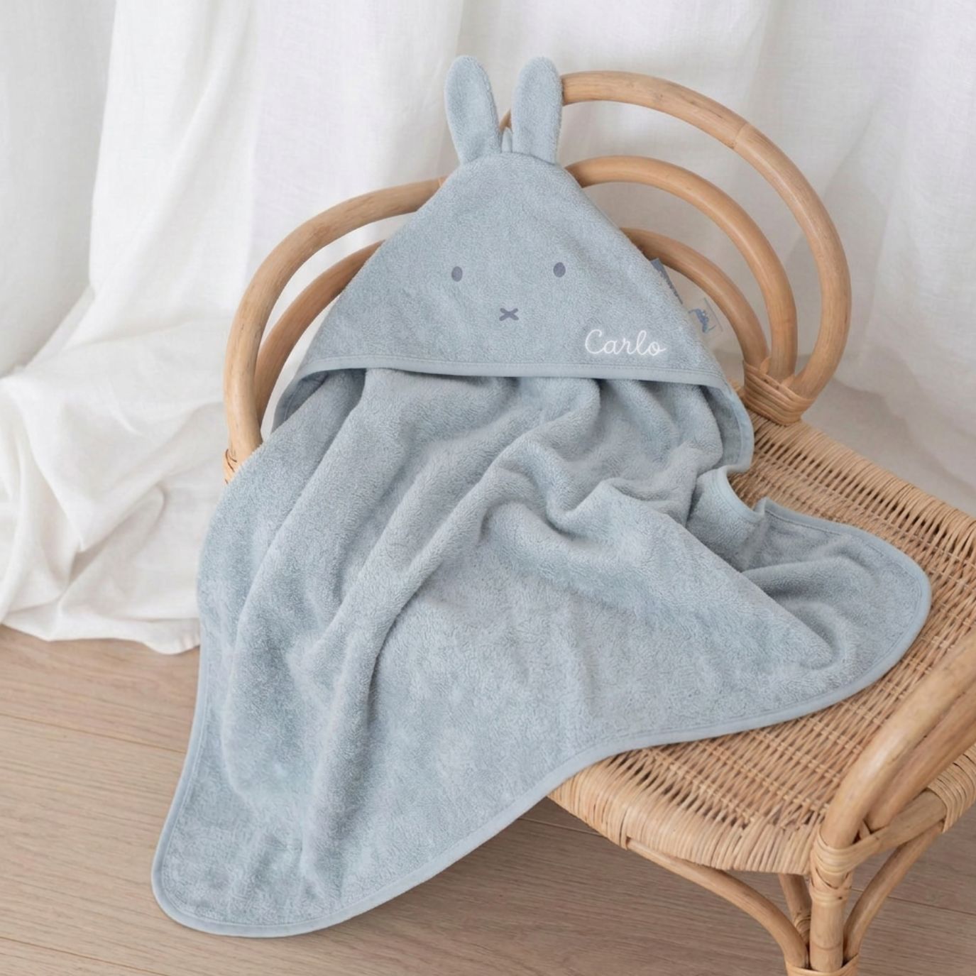 JOLLEIN Baby Kapuzenhandtuch Frottee personalisiert - Miffy - wunderwunsch
