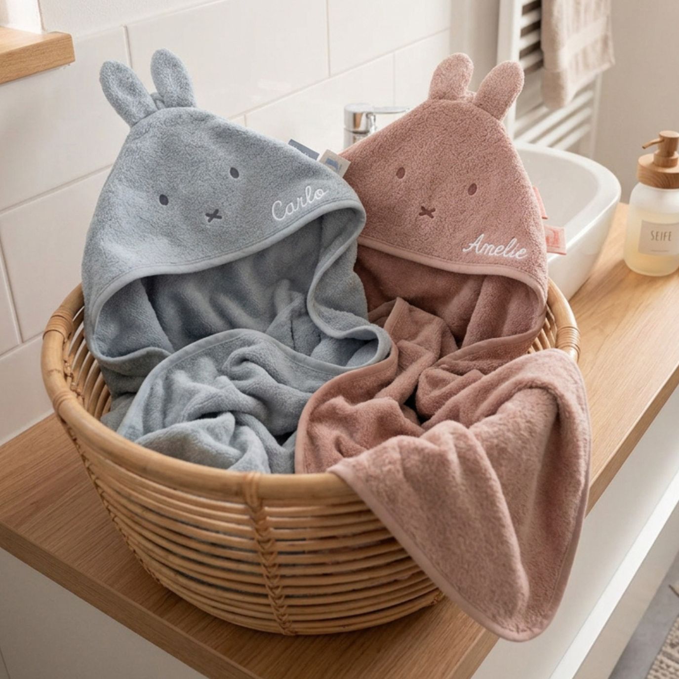 JOLLEIN Baby Kapuzenhandtuch Frottee personalisiert - Miffy - wunderwunsch